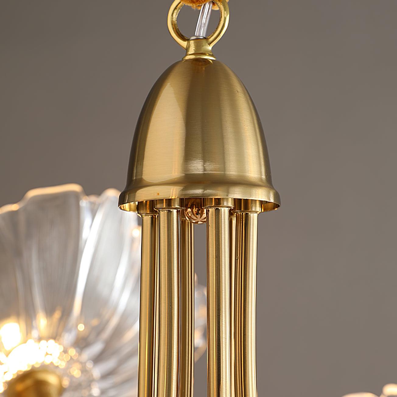 Artistic Glass Chandelier – Lotus Leaf Shape Hanging Ceiling Lamp