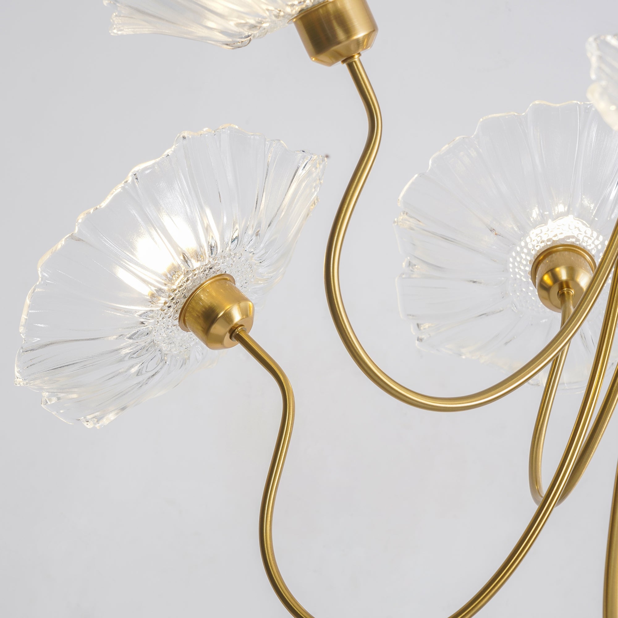 Modern Lotus Leaf Glass Chandelier – Statement Pendant Light