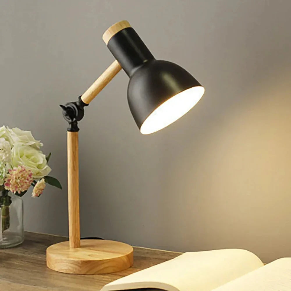 Functional Desk Lamp | Adjustable Wooden Reading Lamp