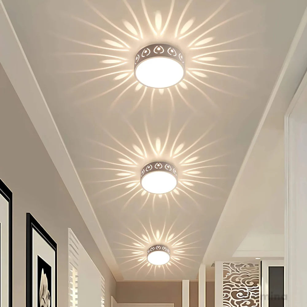 Round Crystal Acrylic LED Ceiling Lamp – Warm or Cool White Light