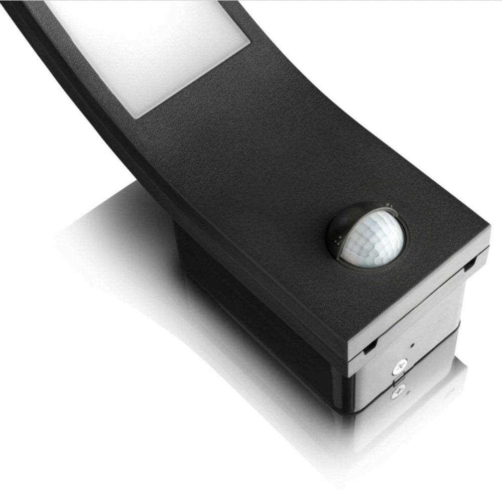 Matte Black Motion Sensor Curved LED Wall Light