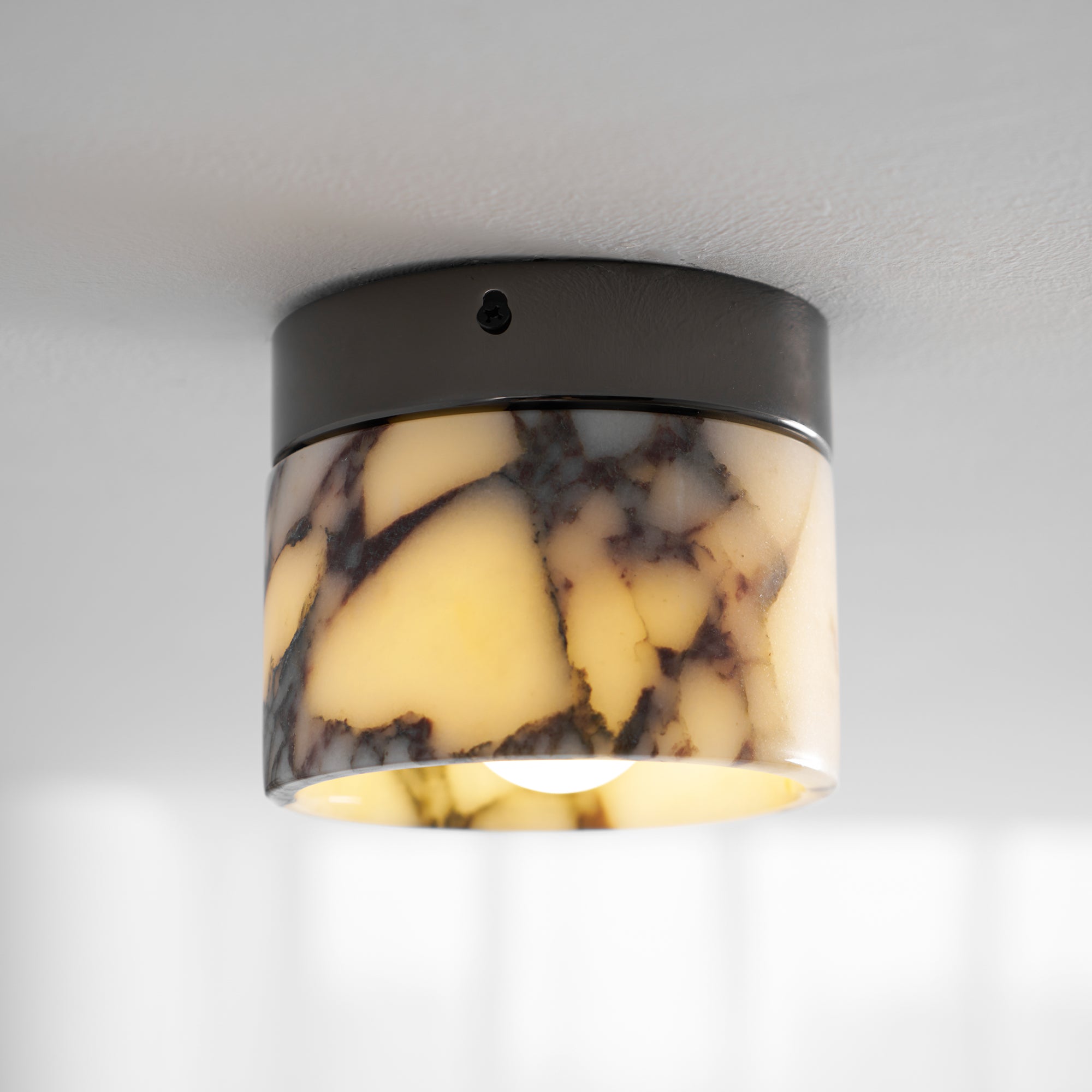 Minimalist Round Marble Ceiling Light – Flush Mount Fixture