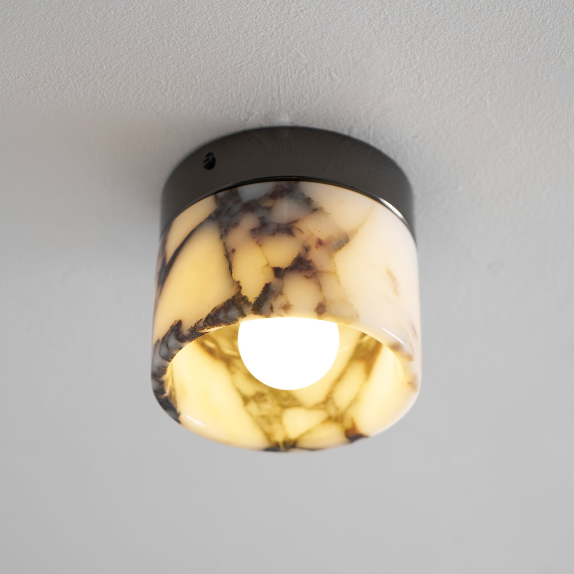 Minimalist Round Marble Ceiling Light – Flush Mount Fixture