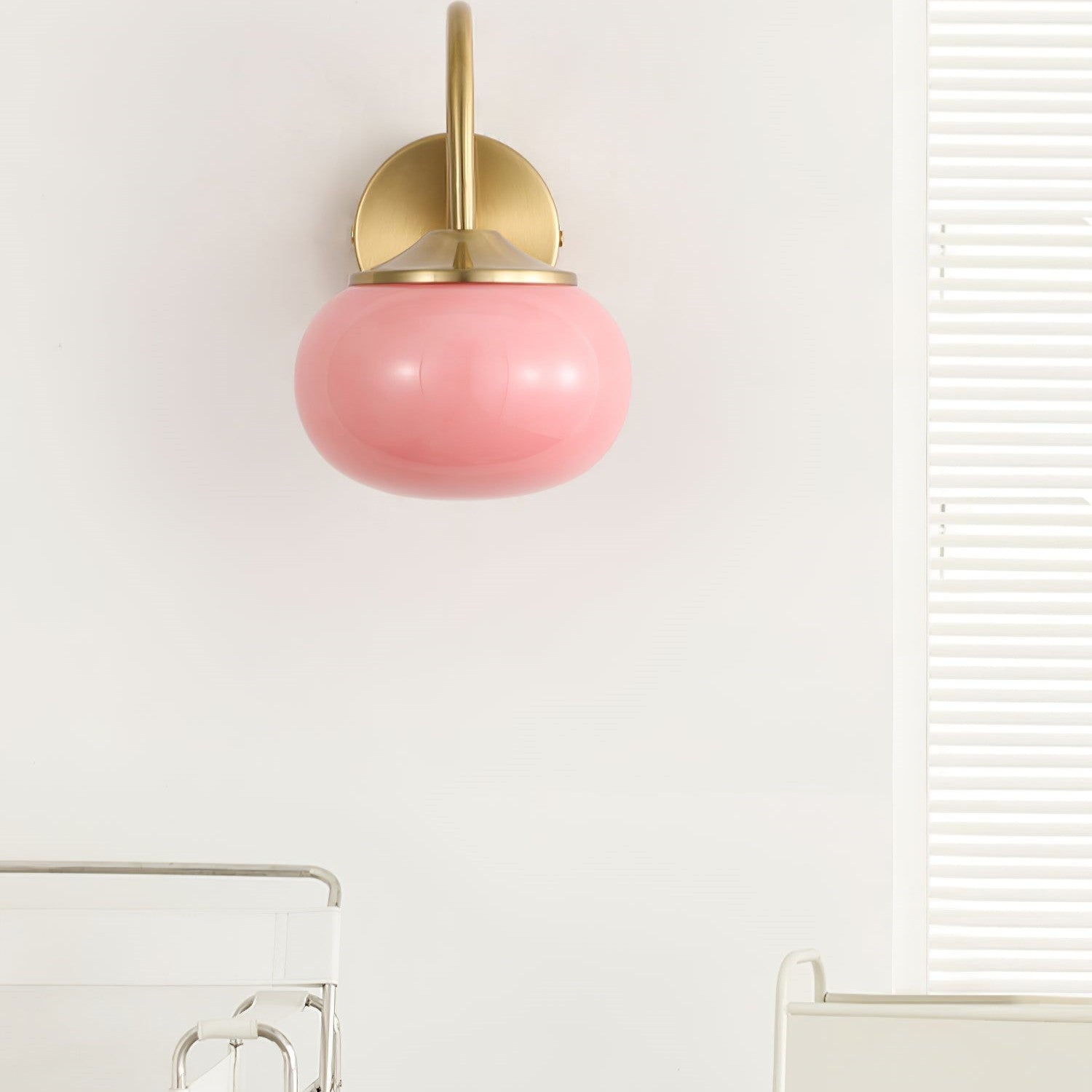 Modern Pink and White Glass Ball Wall Lamp | Living Room
