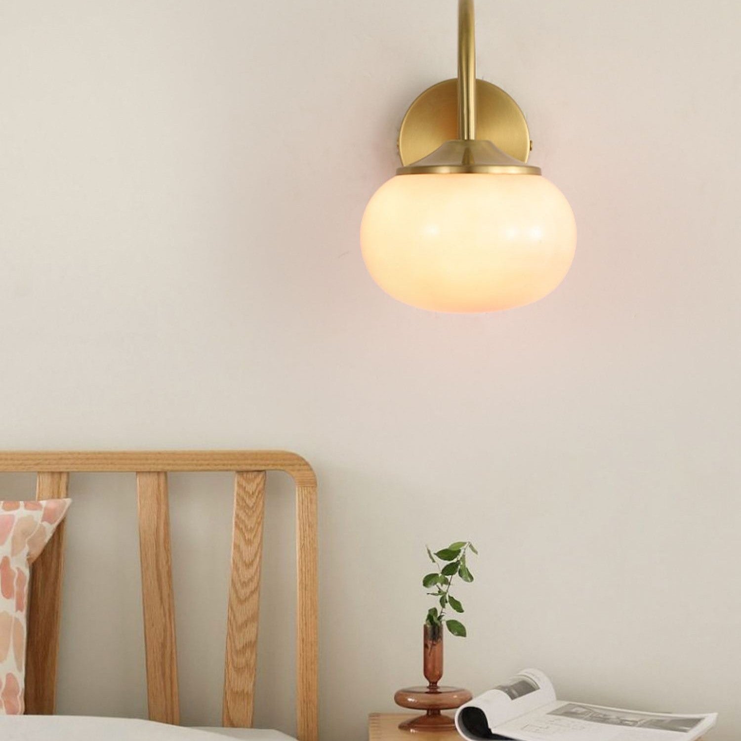 Modern Pink and White Glass Ball Wall Lamp | Living Room