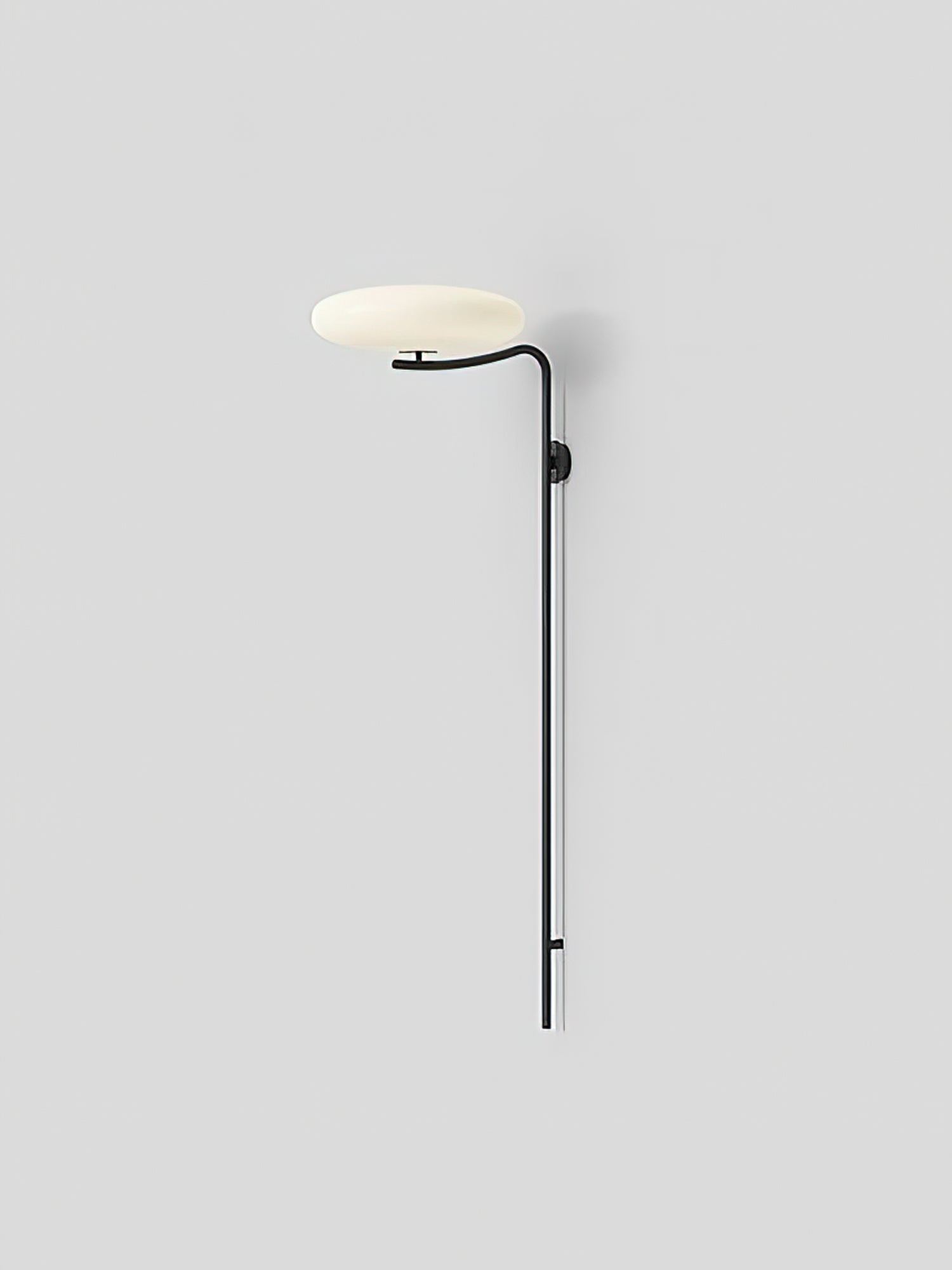Minimalist LED Arc Wall Lamp – Plug-in Sconce With Circular Opal Shade