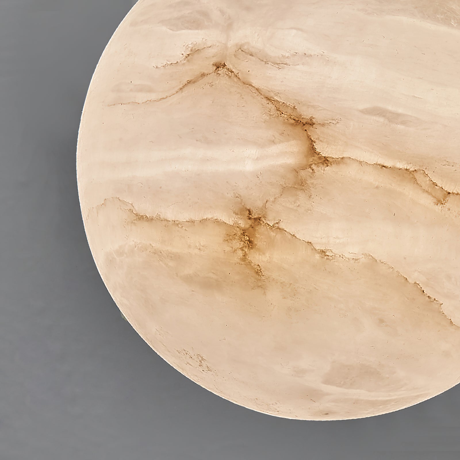 Alabaster and Brass Ceiling Light – Compact Flush Mount Fixture