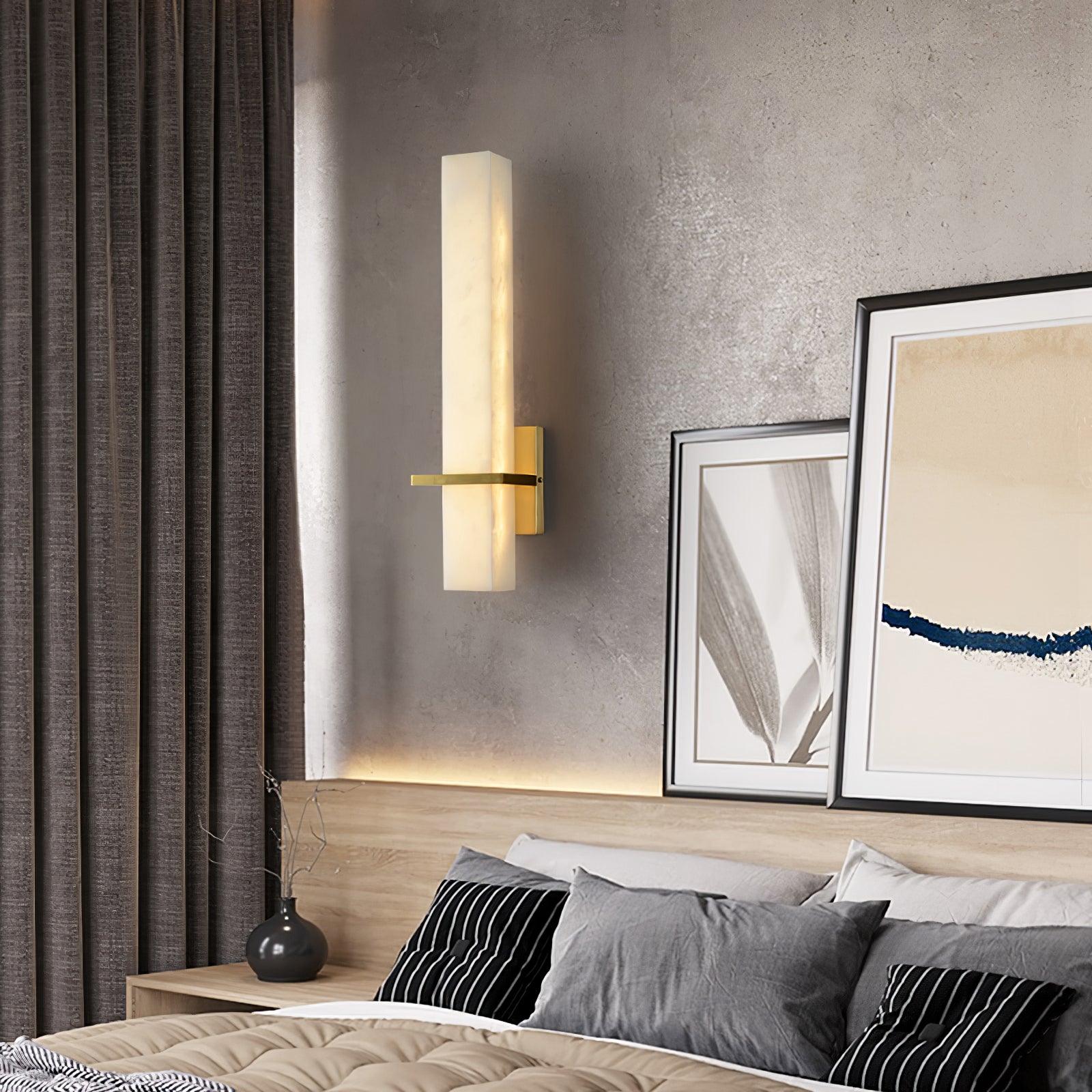Long Linear Marble Wall Sconce - Modern Wall Light Fixture