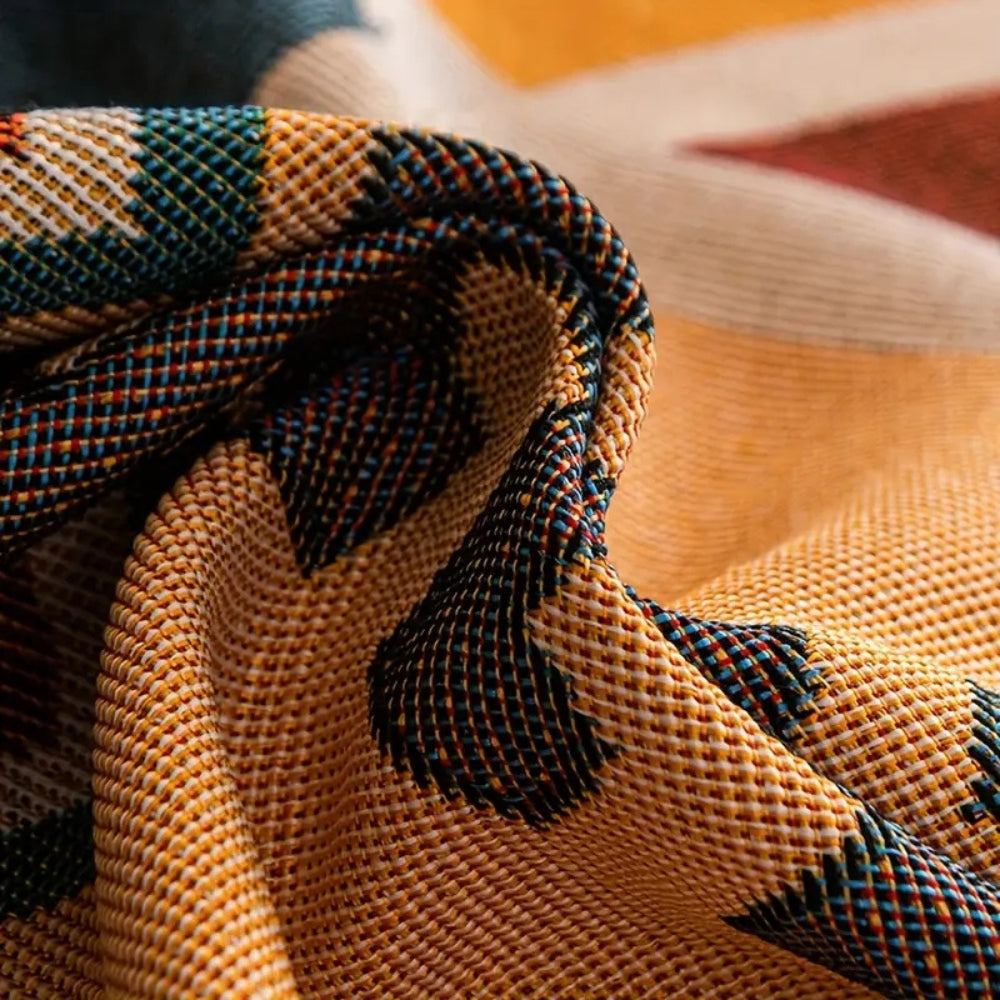 Decorative Tribal Pattern Sofa Throw with Contemporary Geometric Design