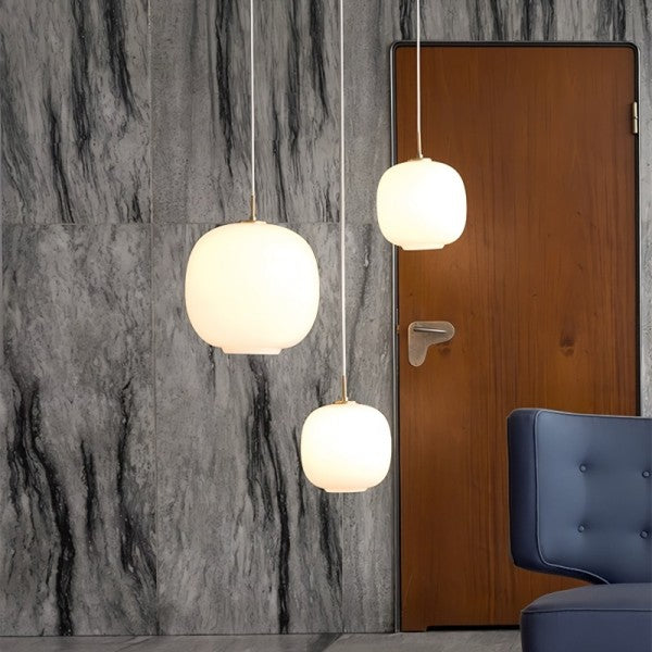 Scandinavian Radius Pendant Lamp | Opal Glass Globe
