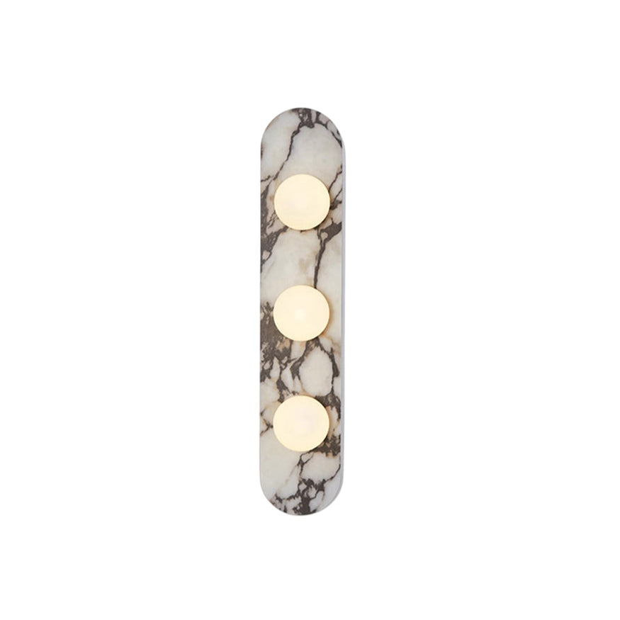 Marble Wall Sconce with Opaline Glass Globe – Mid-Century Inspired Light