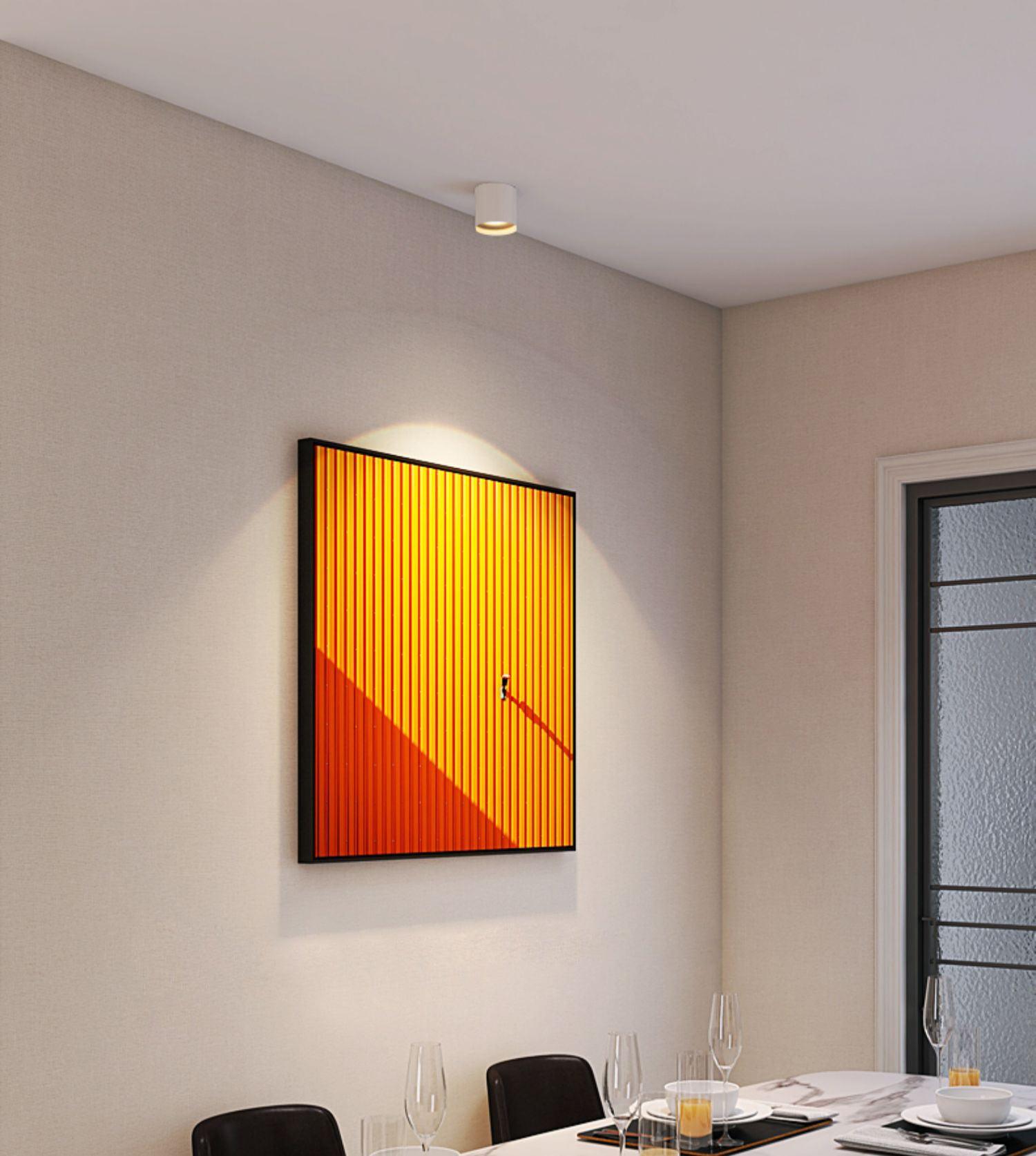 Modern Flush Mount Ceiling Lamp - Sleek Metal Frame with Acrylic Lens