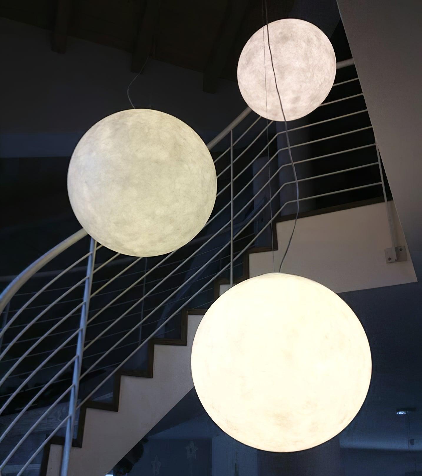 Moon-Shaped Pendant Lamp – Modern Celestial Ceiling Lamp