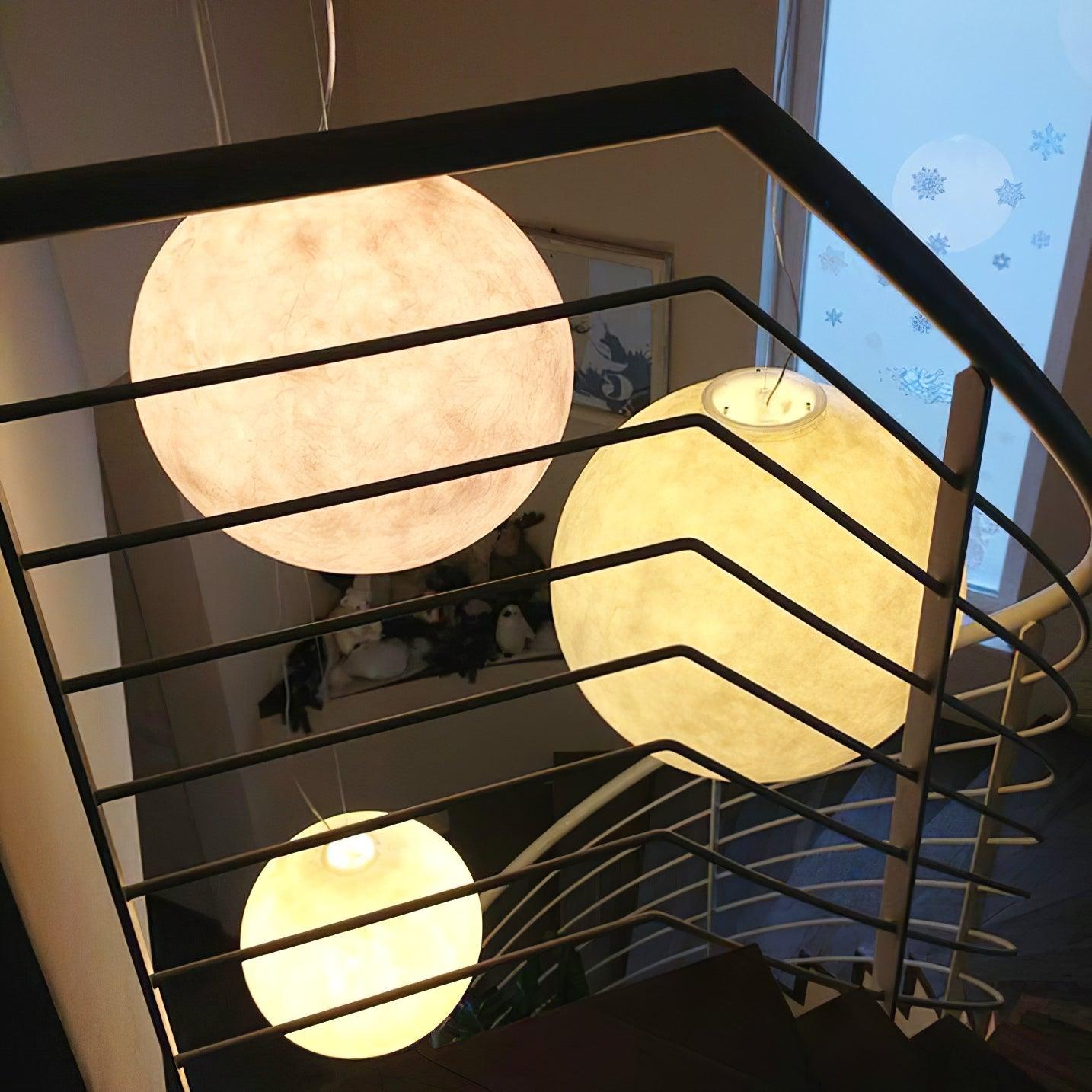 Moon-Shaped Pendant Lamp – Modern Celestial Ceiling Lamp