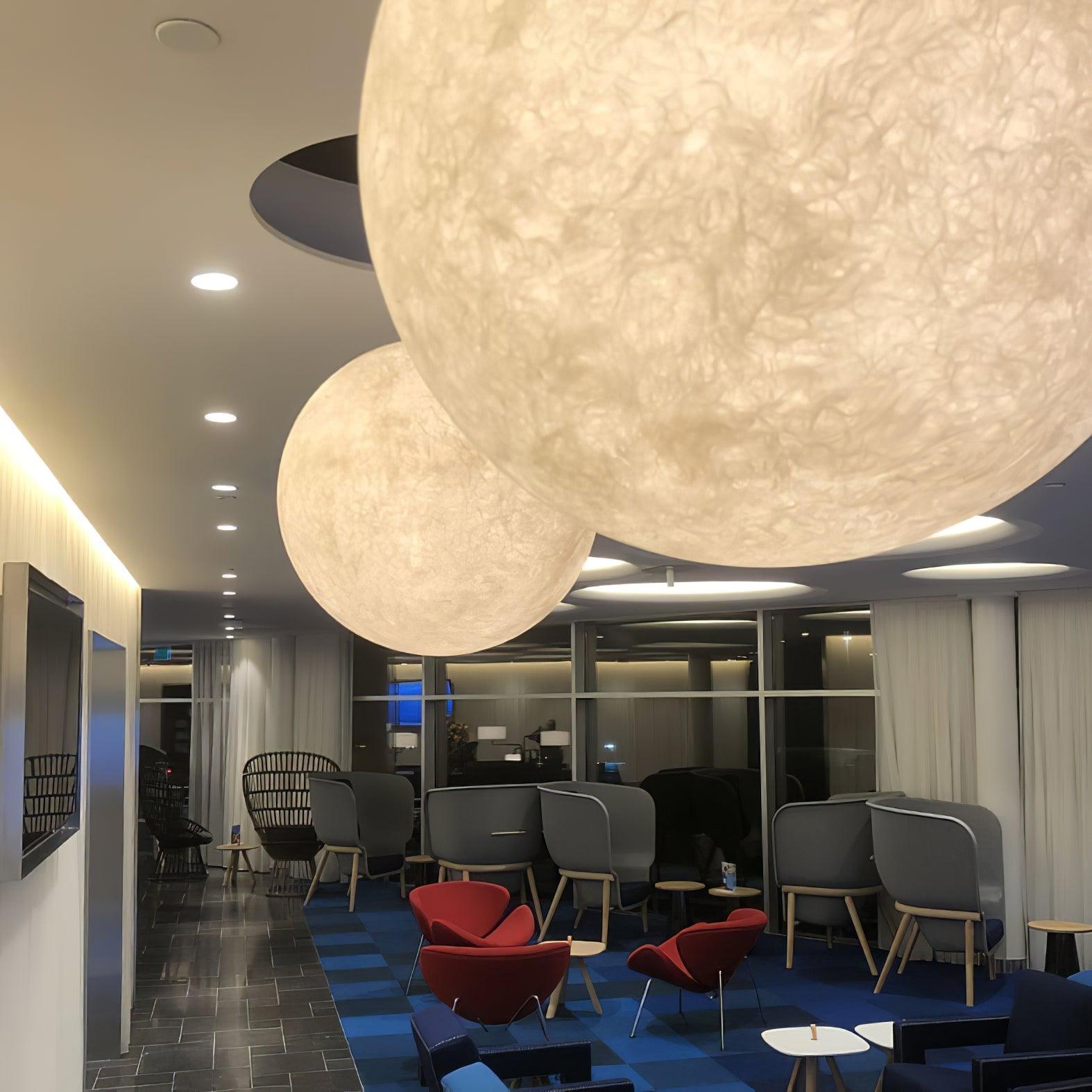 Moon-Shaped Pendant Lamp – Modern Celestial Ceiling Lamp