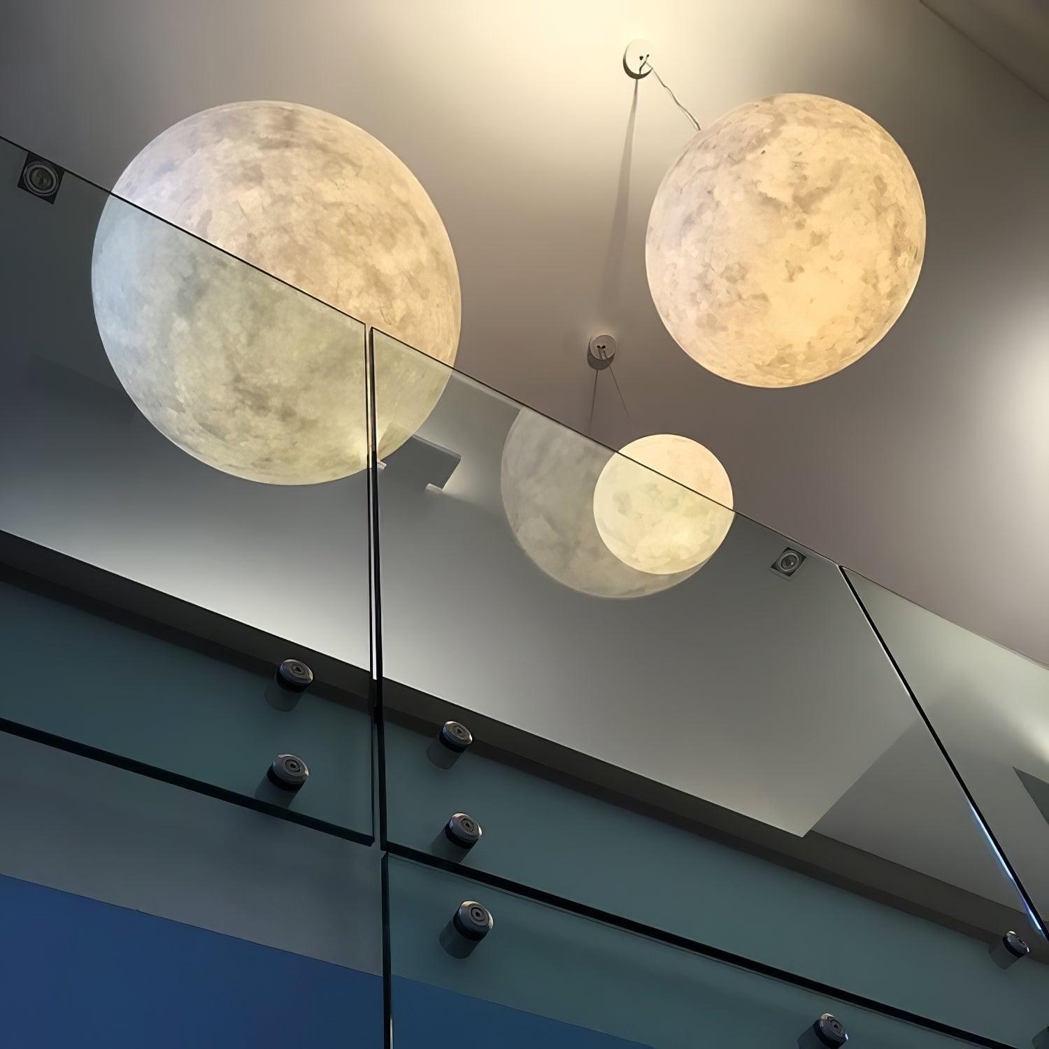 Moon-Shaped Pendant Lamp – Modern Celestial Ceiling Lamp