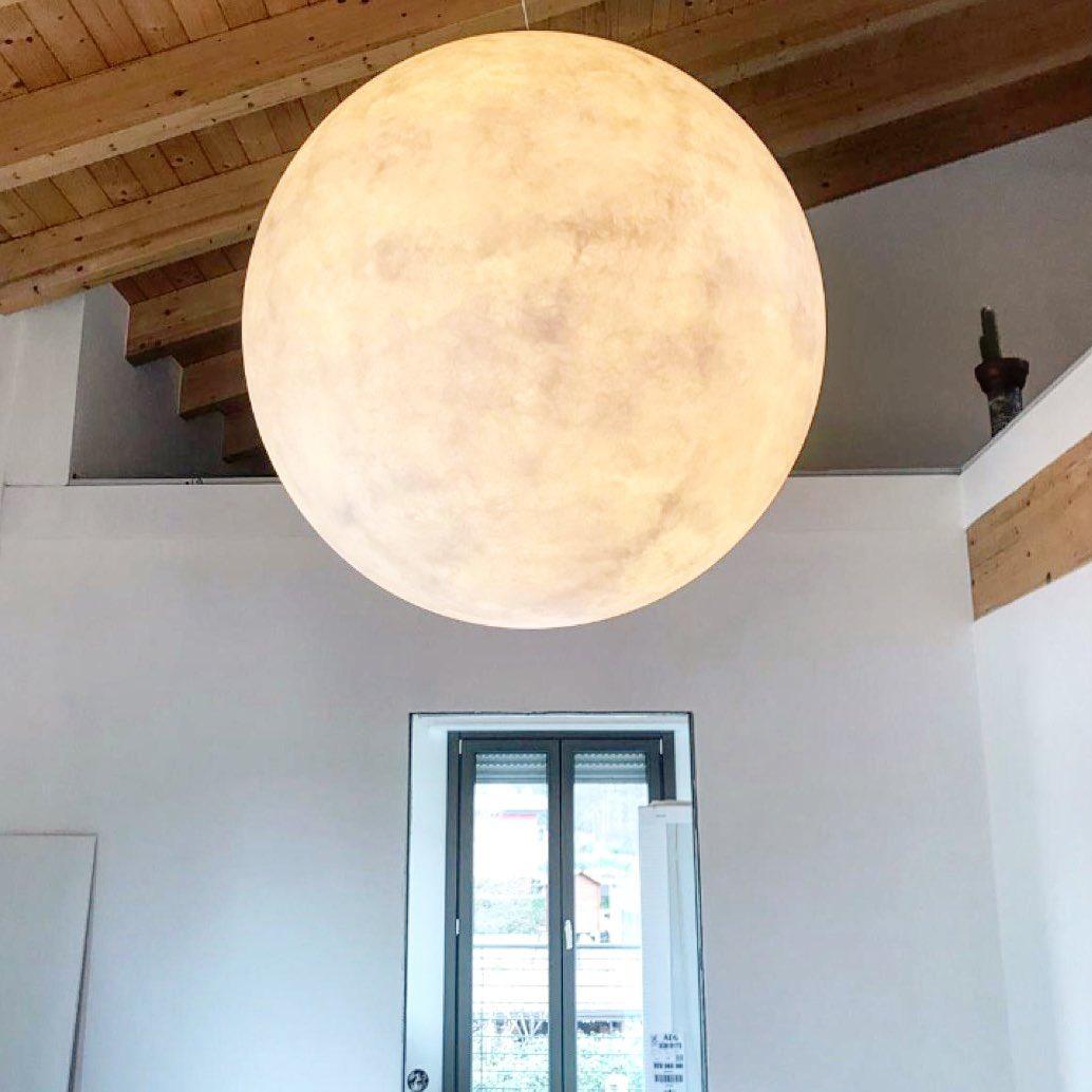 Moon-Shaped Pendant Lamp – Modern Celestial Ceiling Lamp
