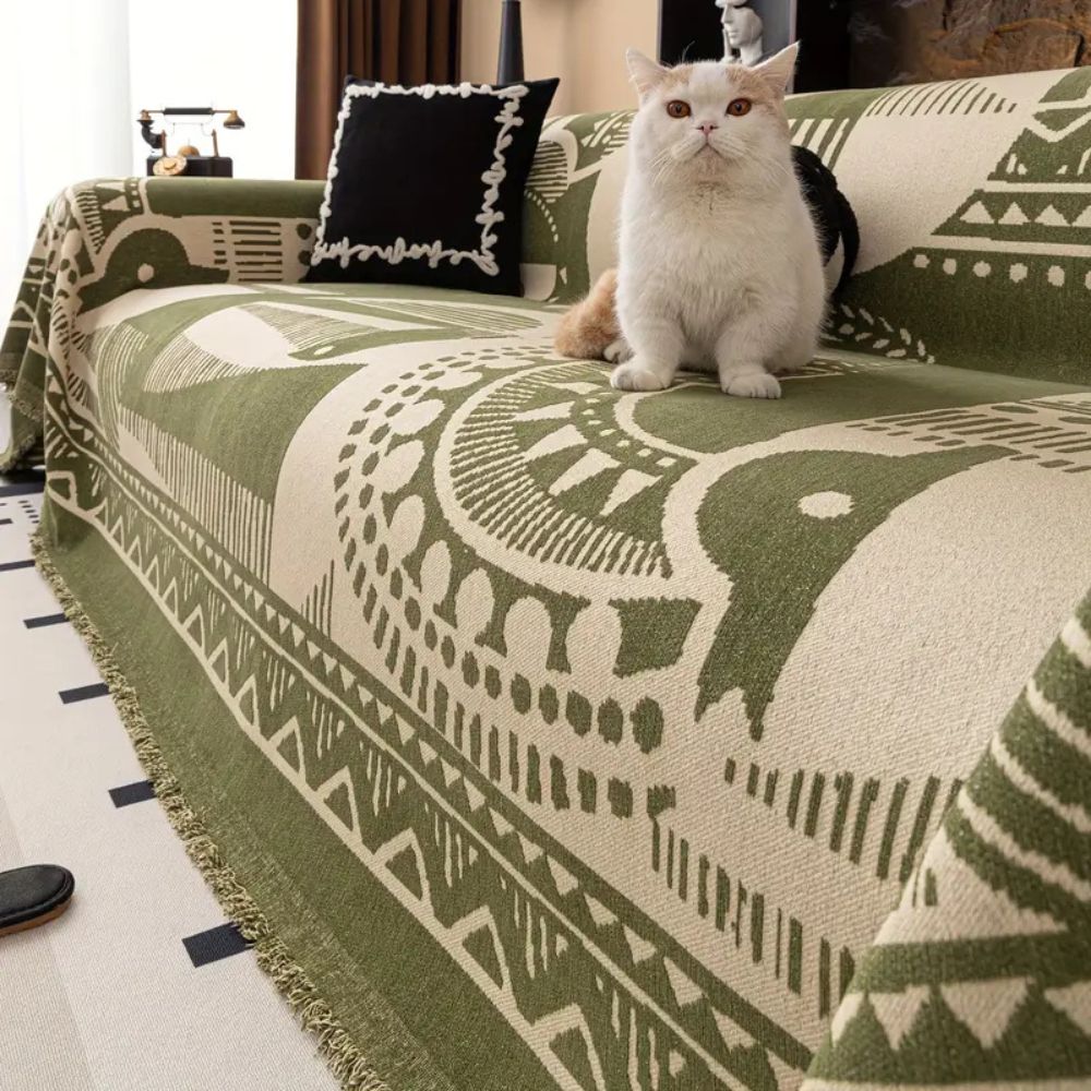 Stylish and Cosy Sofa Throw with Geometric Mystic Lines Design