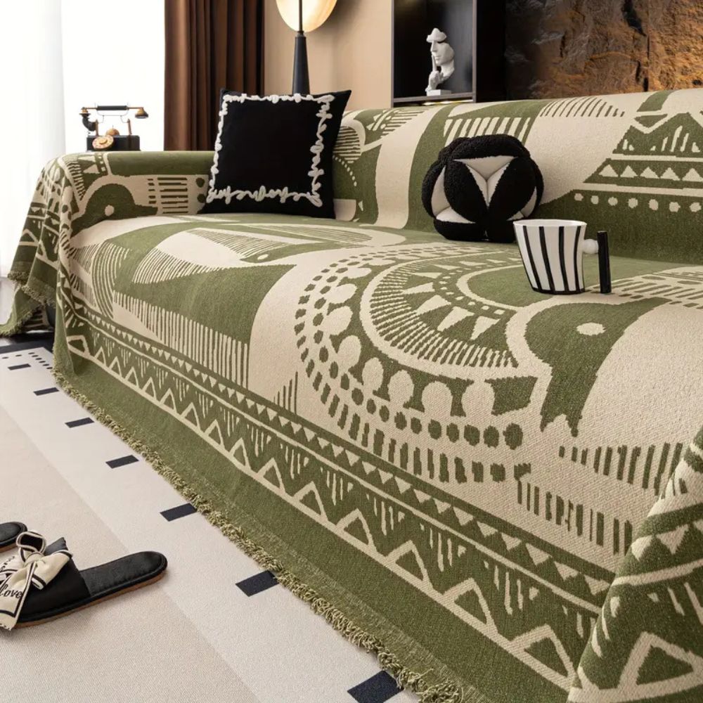Stylish and Cosy Sofa Throw with Geometric Mystic Lines Design