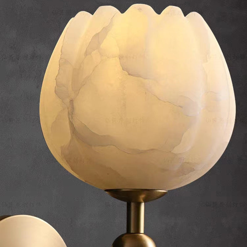Wall-Mounted Marble Rose Lamp