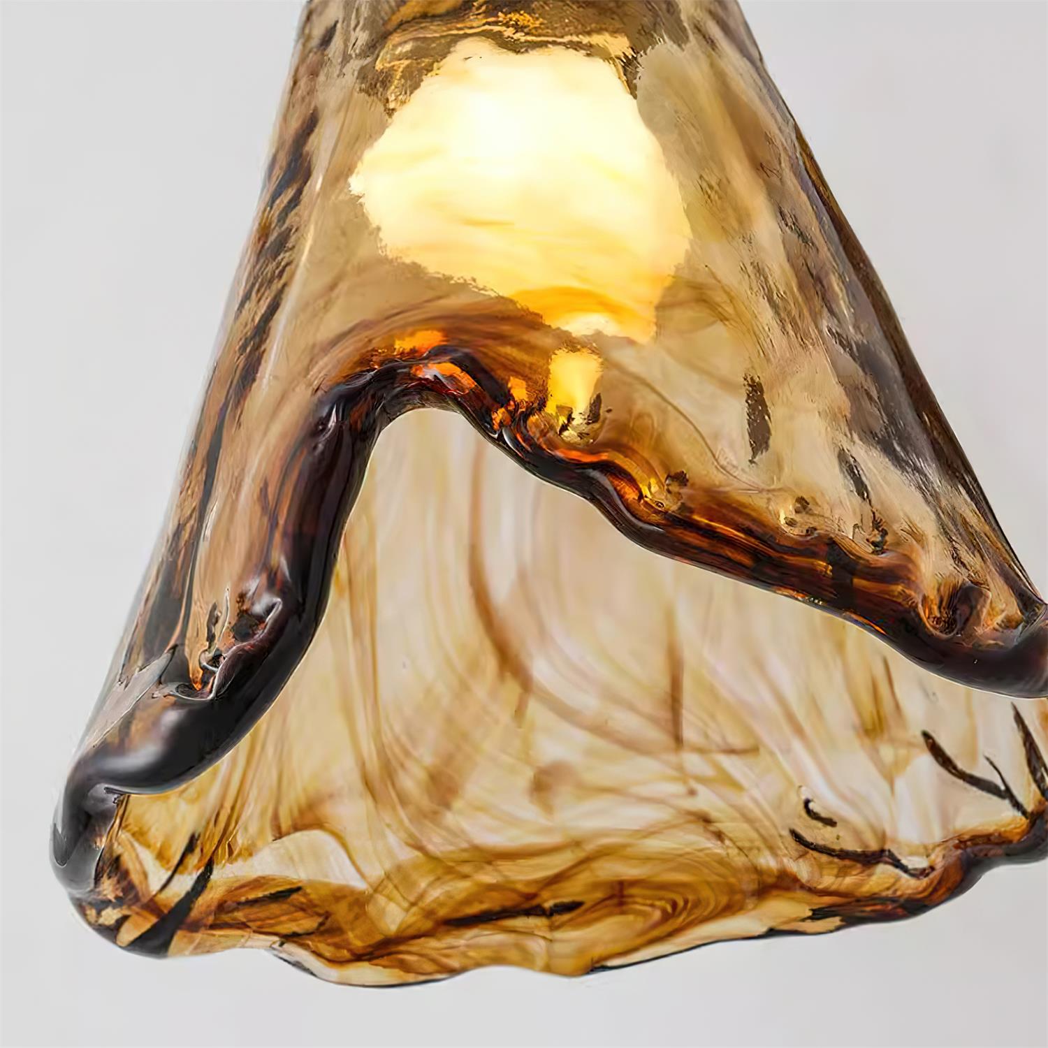 Amber Glass Flush Mount Ceiling Light – Modern Home Lighting