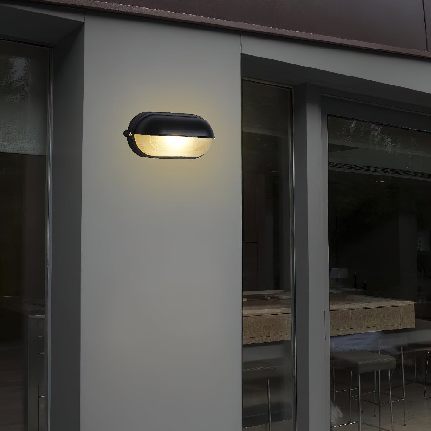 Industrial Outdoor Wall Lamp with Glass Shade – Retro Aluminium Sconce Light