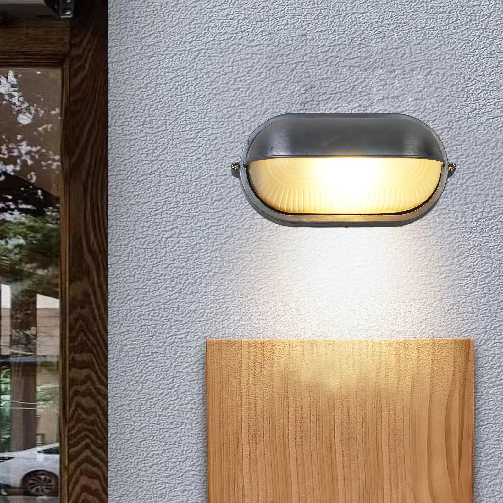 Industrial Outdoor Wall Lamp with Glass Shade – Retro Aluminium Sconce Light
