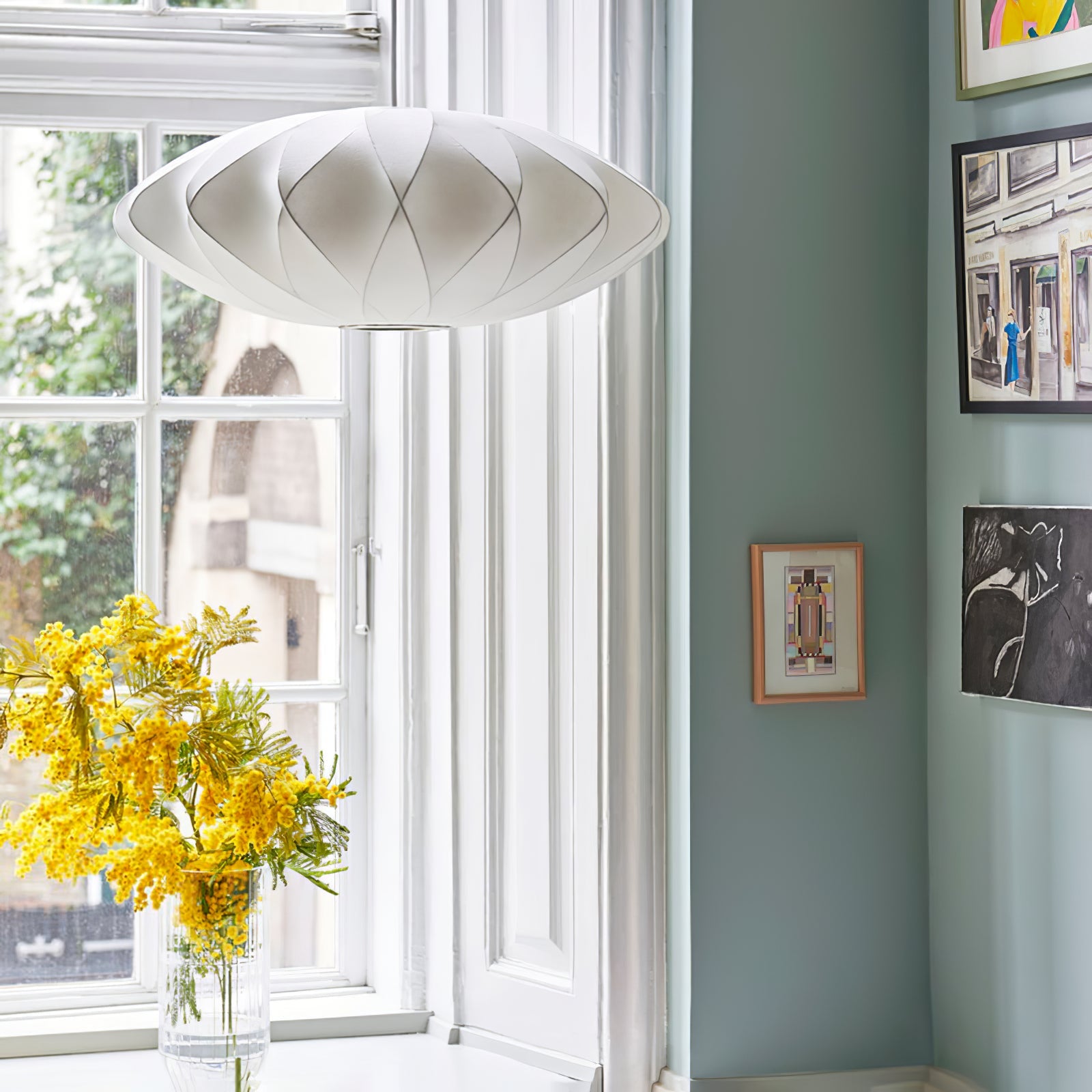 Modern Mulberry Fabric Bubble Chandelier – Hallway Decorative Pendant Lamp