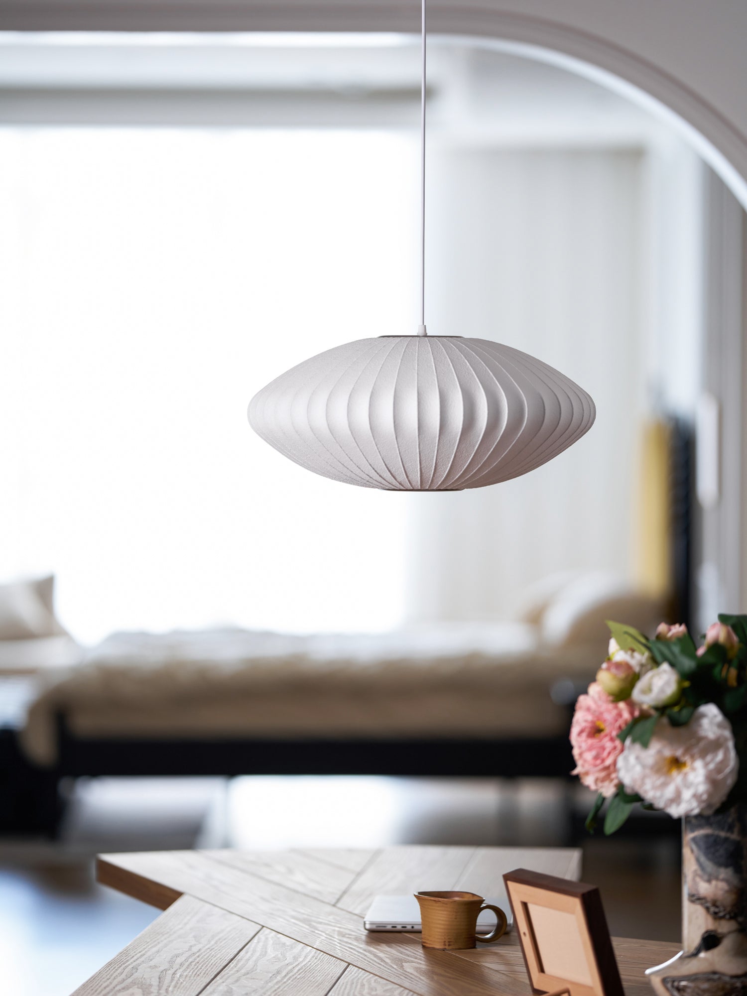 Modern Mulberry Fabric Bubble Chandelier – Hallway Decorative Pendant Lamp
