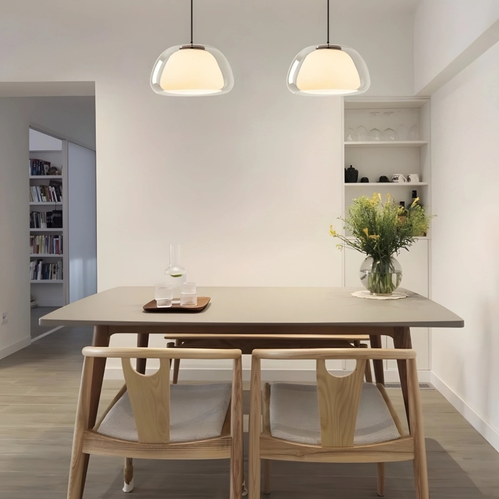 Jelly-Shaped Pendant Lamp | Milk Glass Shade