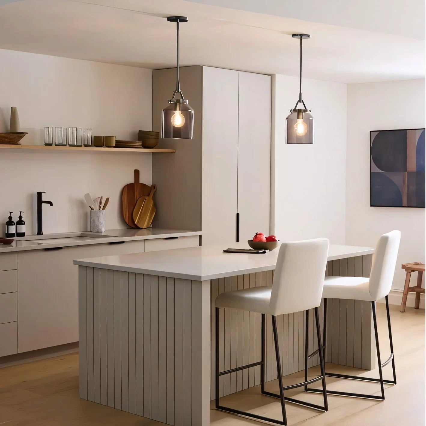 Minimalist Nordic Pendant Light with Morandi Matte Metal Finish