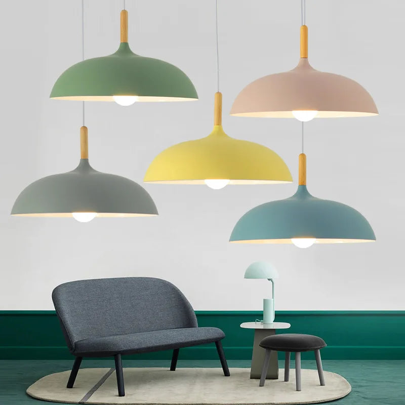 Oak-Toned Ceiling Lamp with Scandinavian Charm