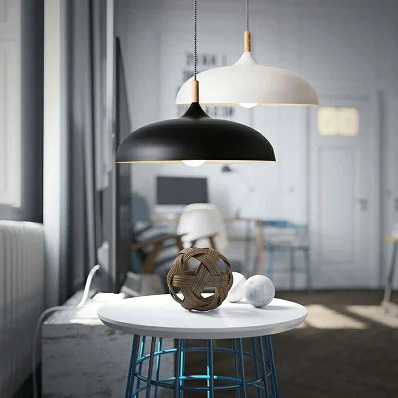 Oak-Toned Ceiling Lamp with Scandinavian Charm