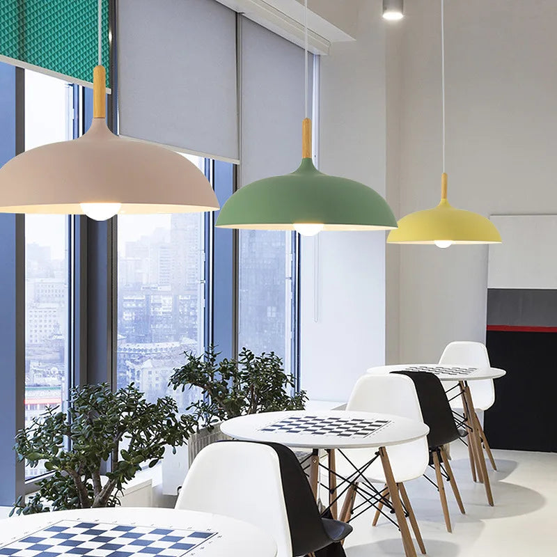 Oak-Toned Ceiling Lamp with Scandinavian Charm