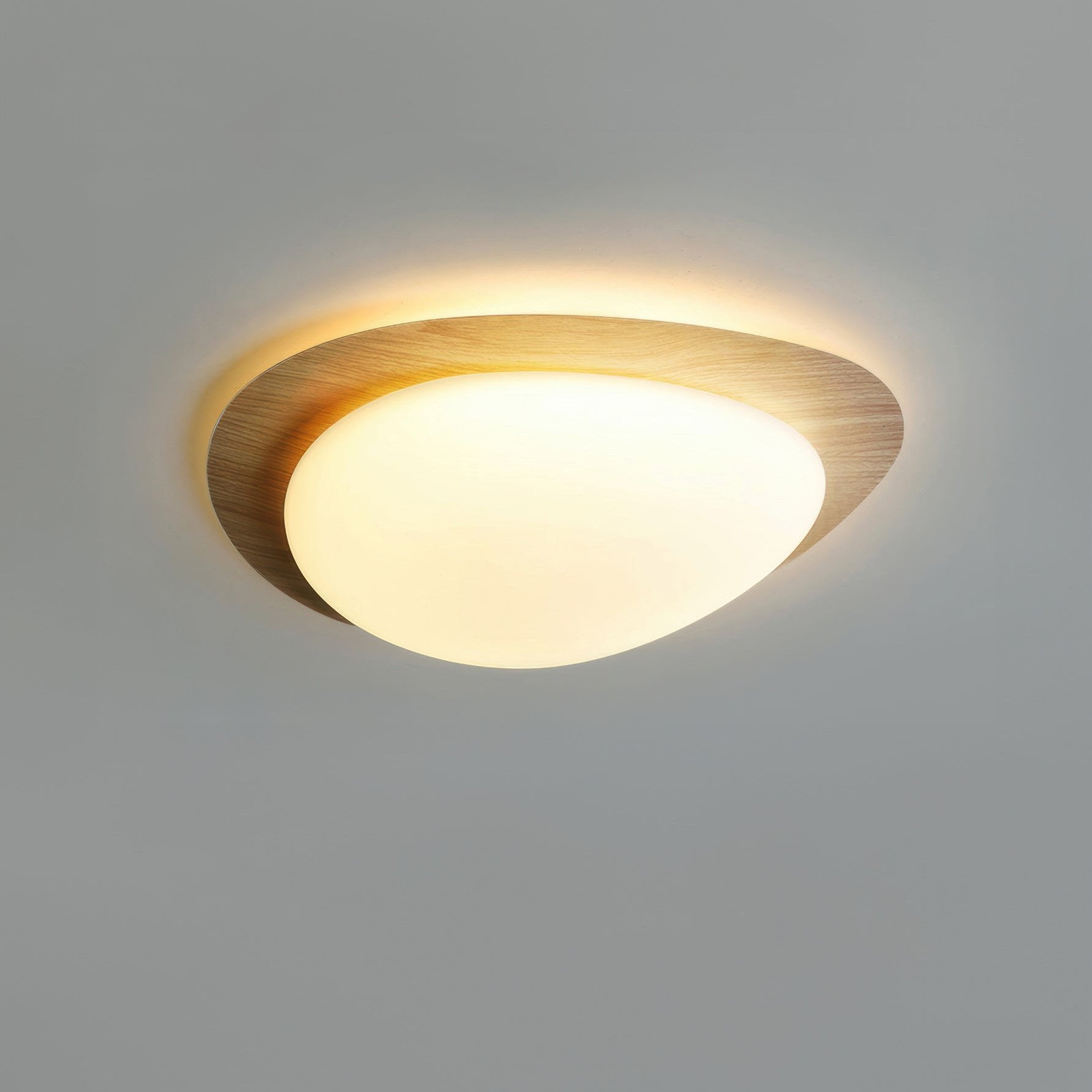Scandinavian Pebble Wood Grain Ceiling Light | Pebble-Inspired Indoor Lighting Fixture