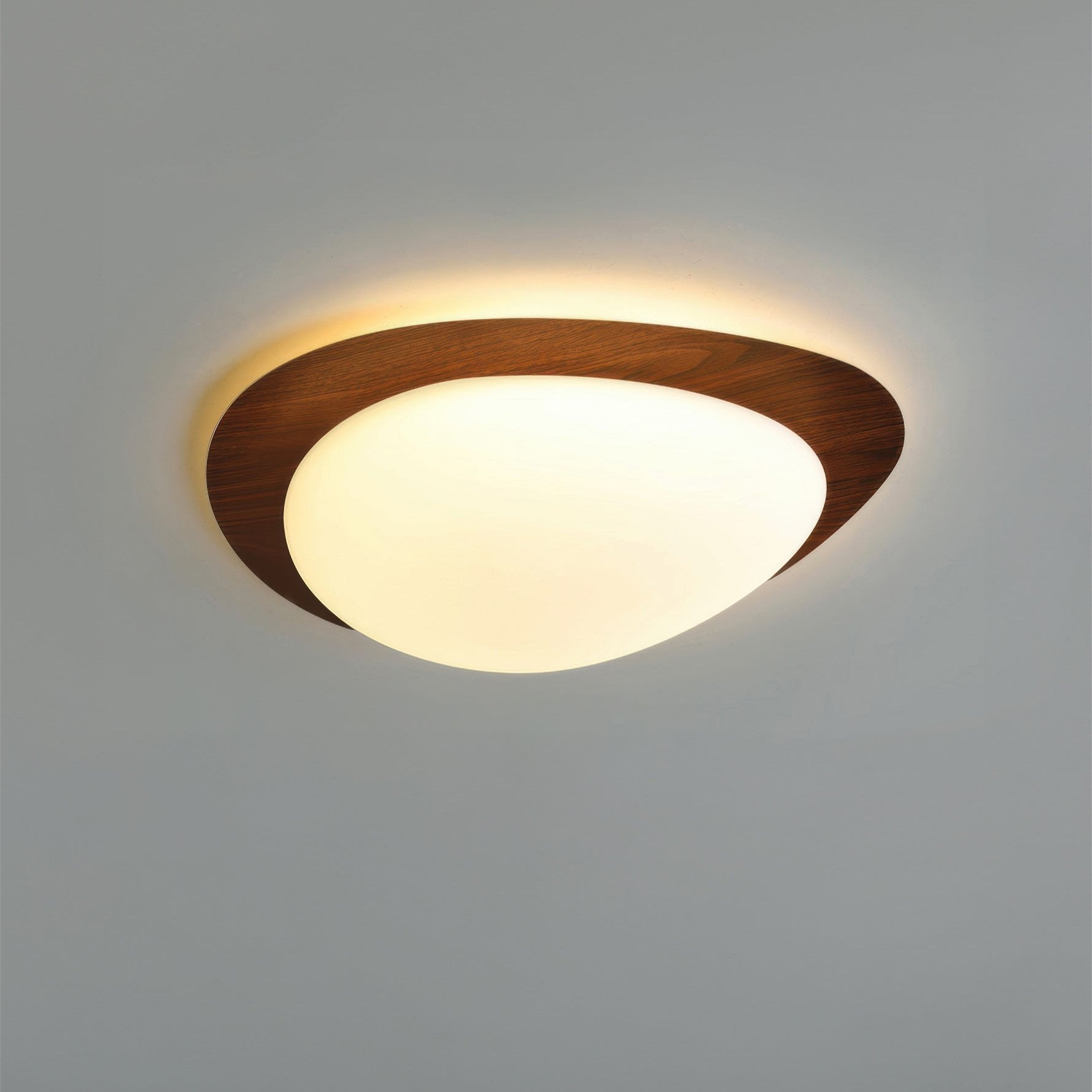 Scandinavian Pebble Wood Grain Ceiling Light | Pebble-Inspired Indoor Lighting Fixture