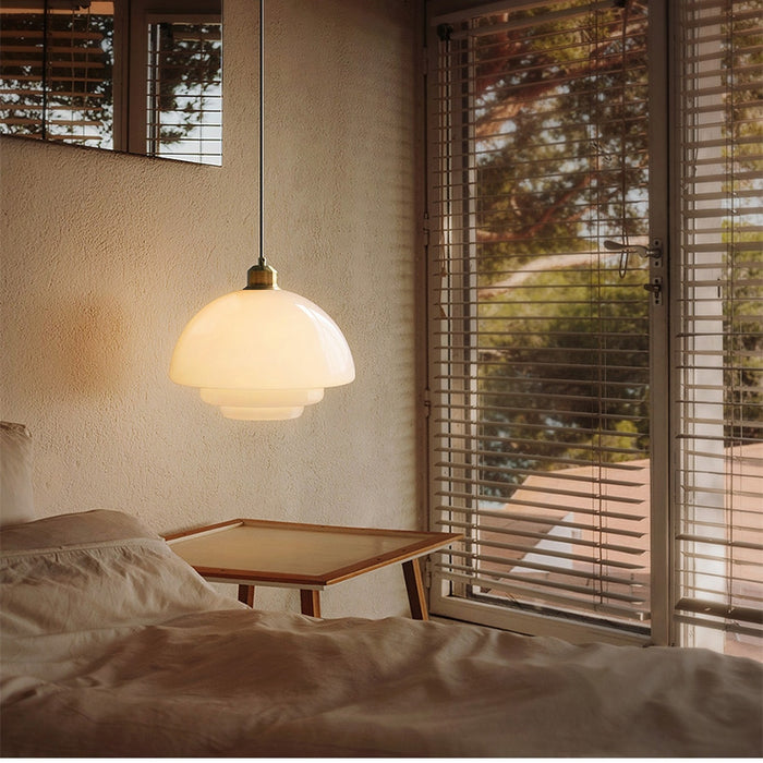 Hanging Pendant Light | Frosted White Glass