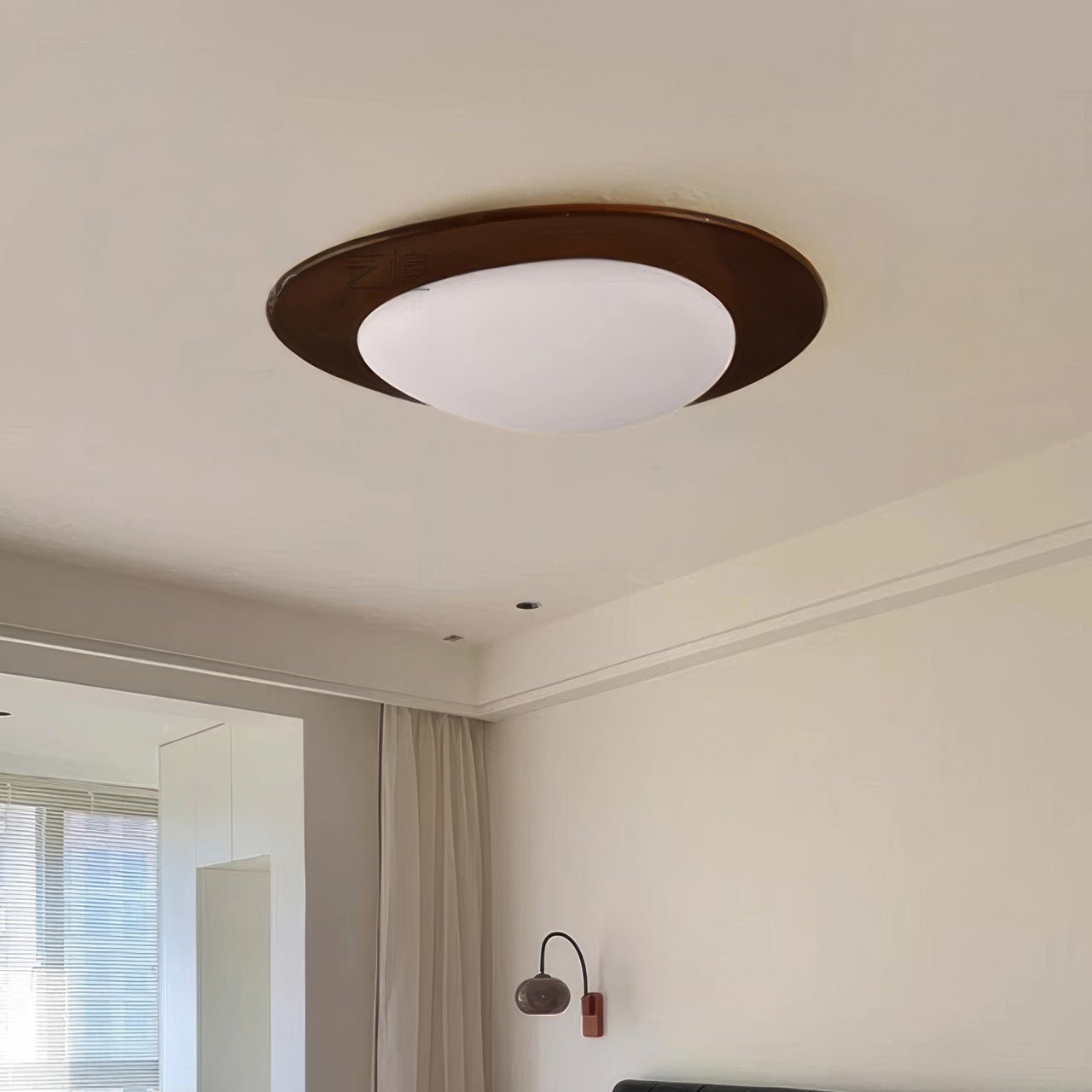 Scandinavian Pebble Wood Grain Ceiling Light | Pebble-Inspired Indoor Lighting Fixture