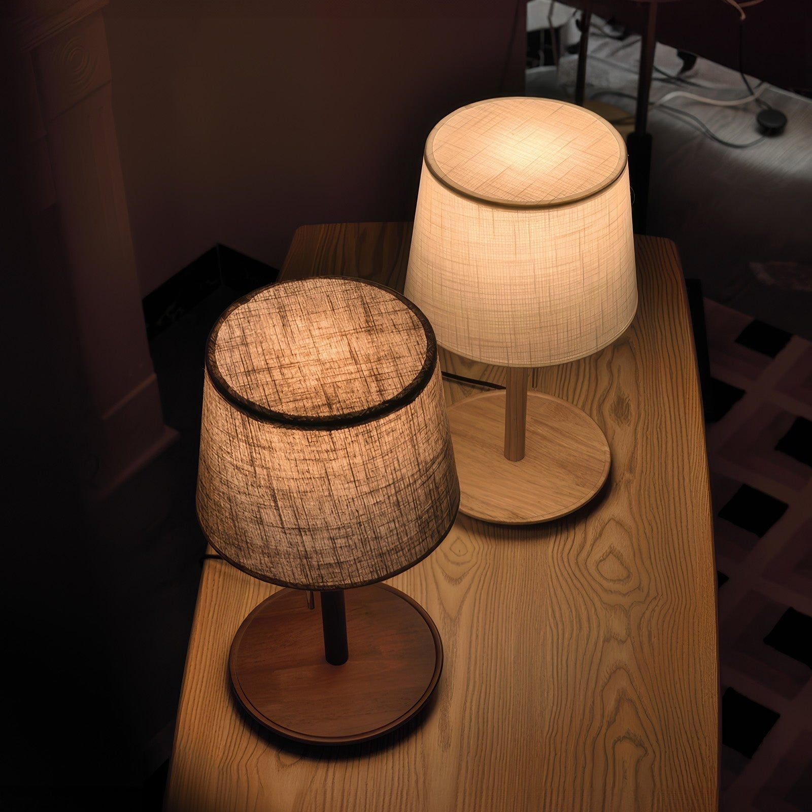 Nordic Walnut Base with Fabric Shade Table Lamp