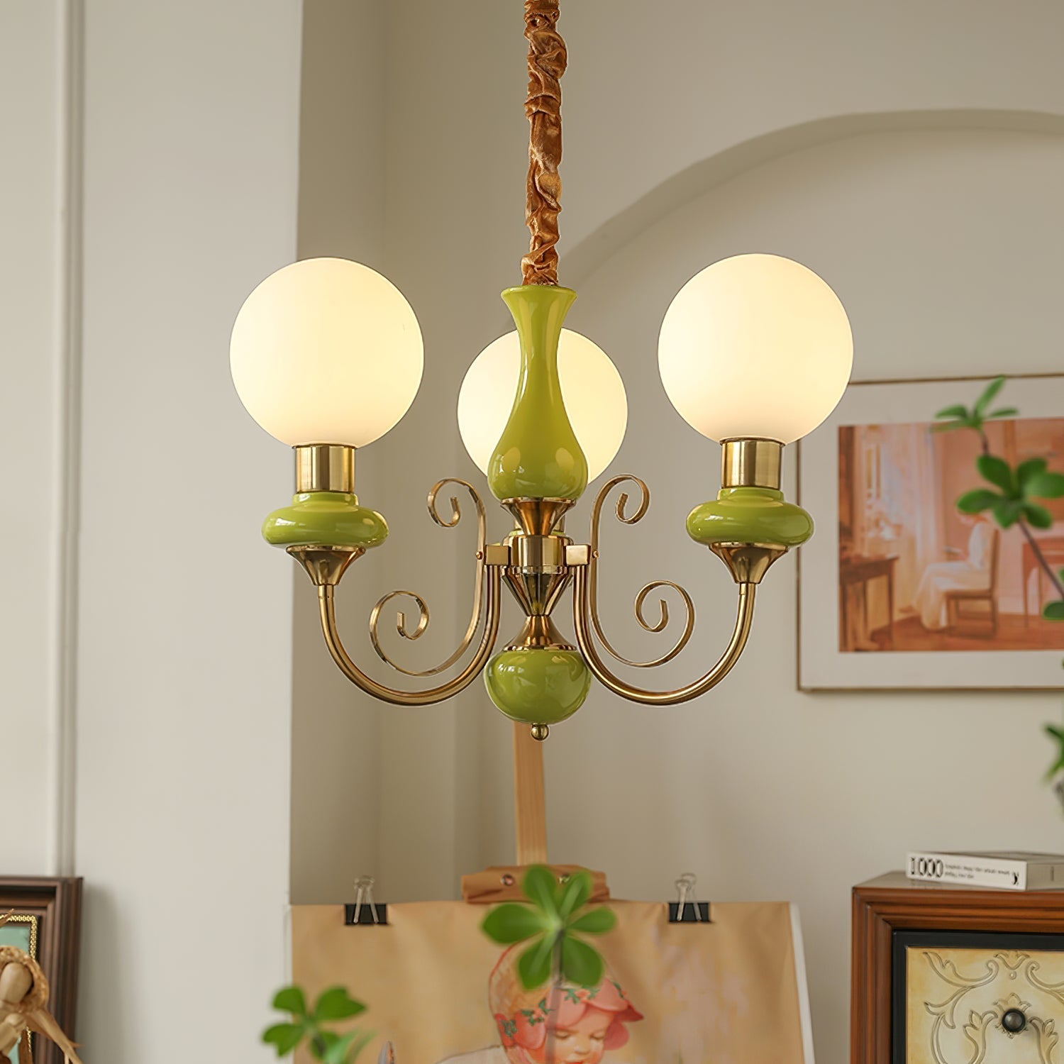 Bubble Milk Glass Chandelier – Stylish Lighting Fixture