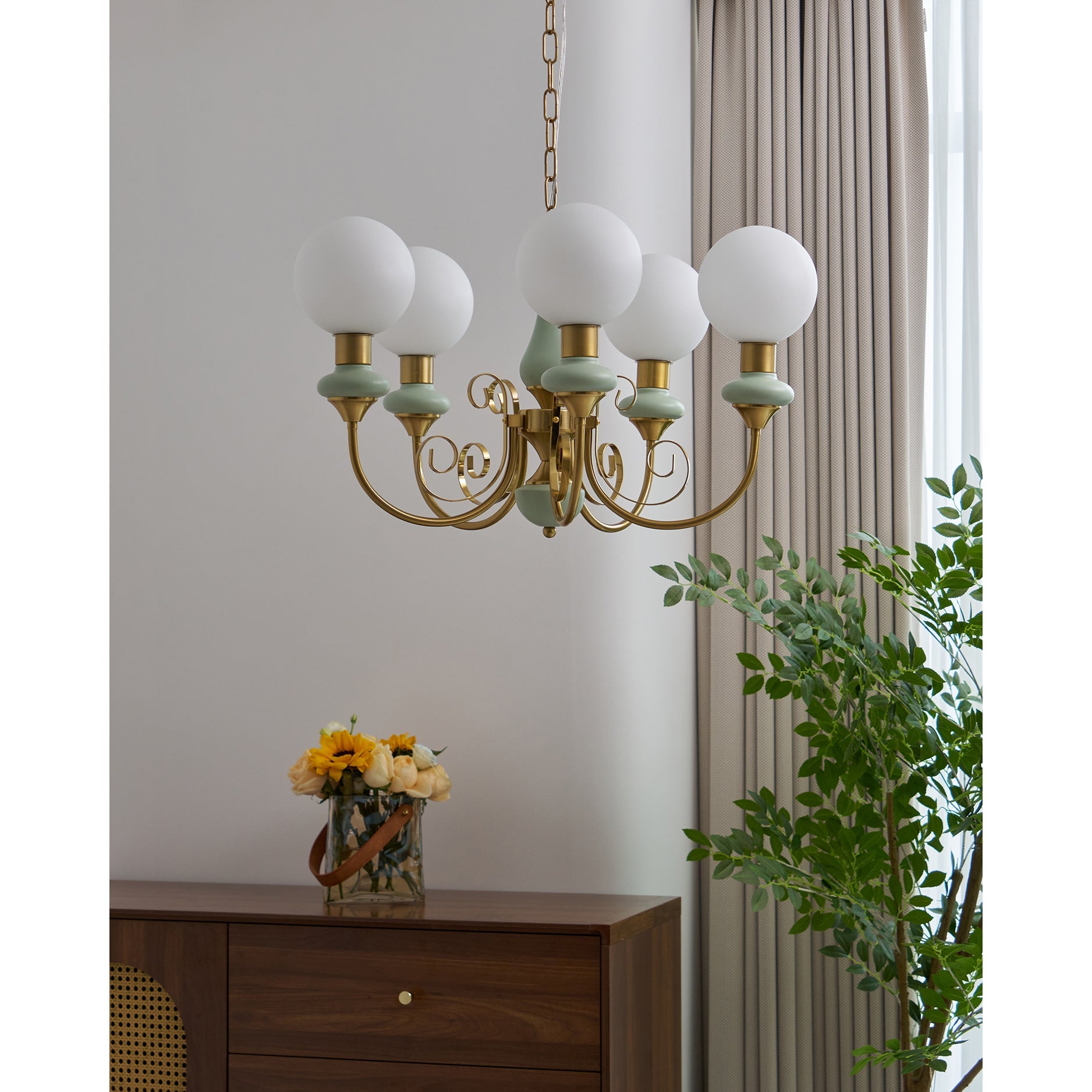 Bubble Milk Glass Chandelier – Stylish Lighting Fixture