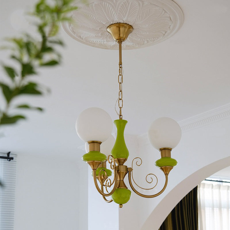 Bubble Milk Glass Chandelier – Stylish Lighting Fixture