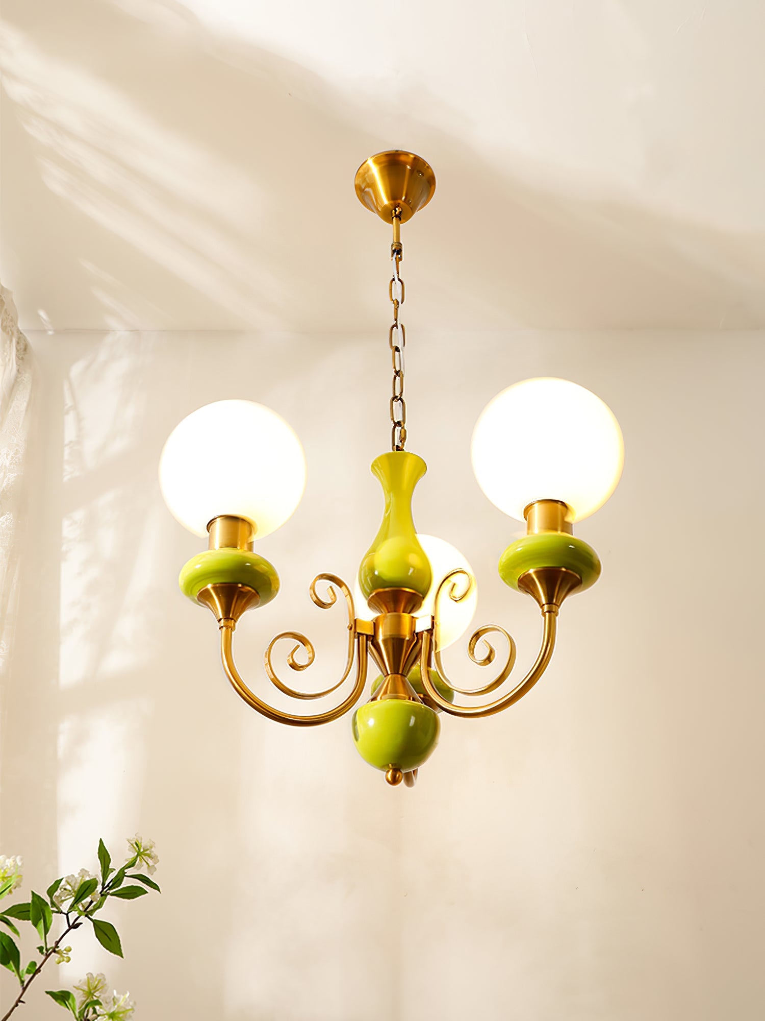 Bubble Milk Glass Chandelier – Stylish Lighting Fixture