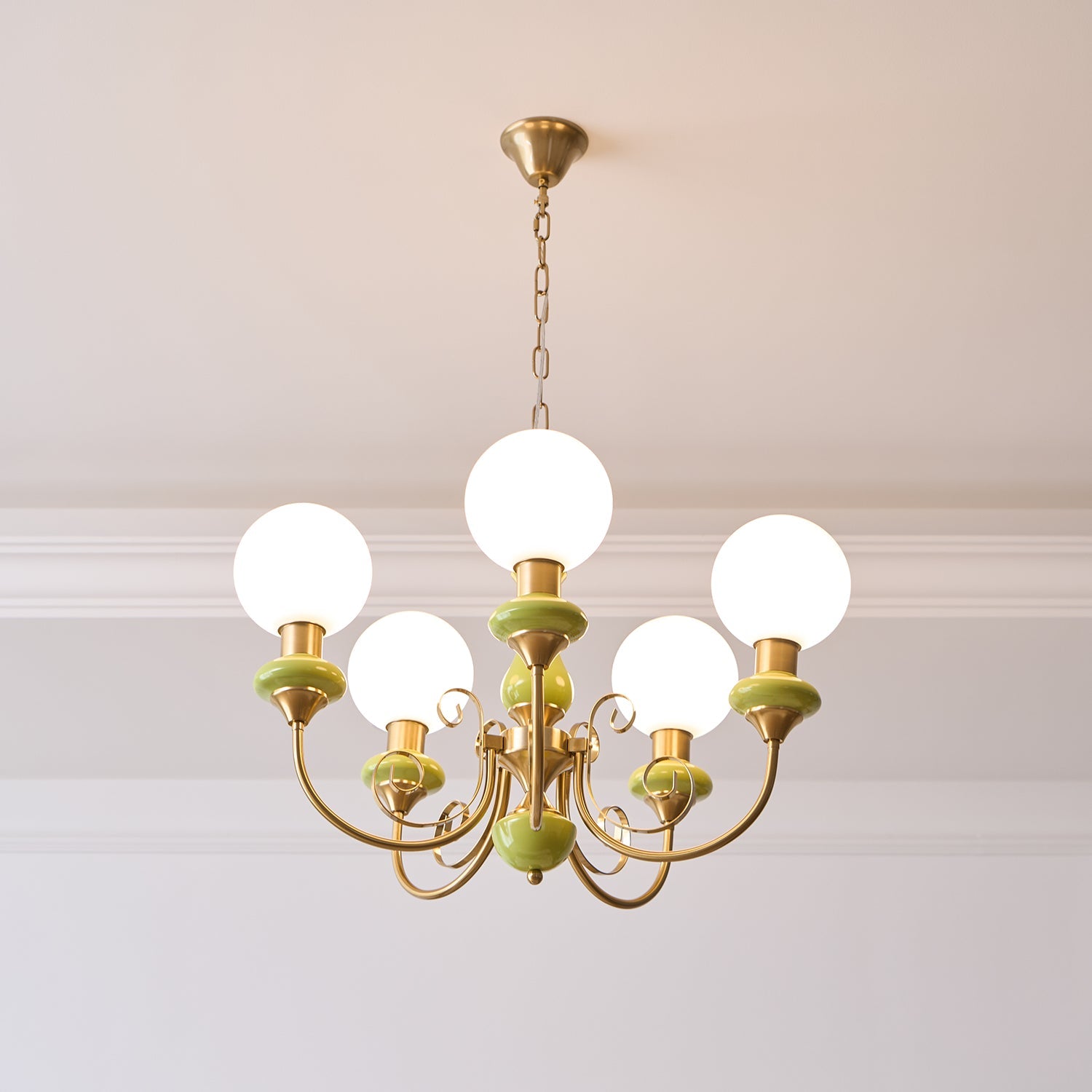 Bubble Milk Glass Chandelier – Stylish Lighting Fixture