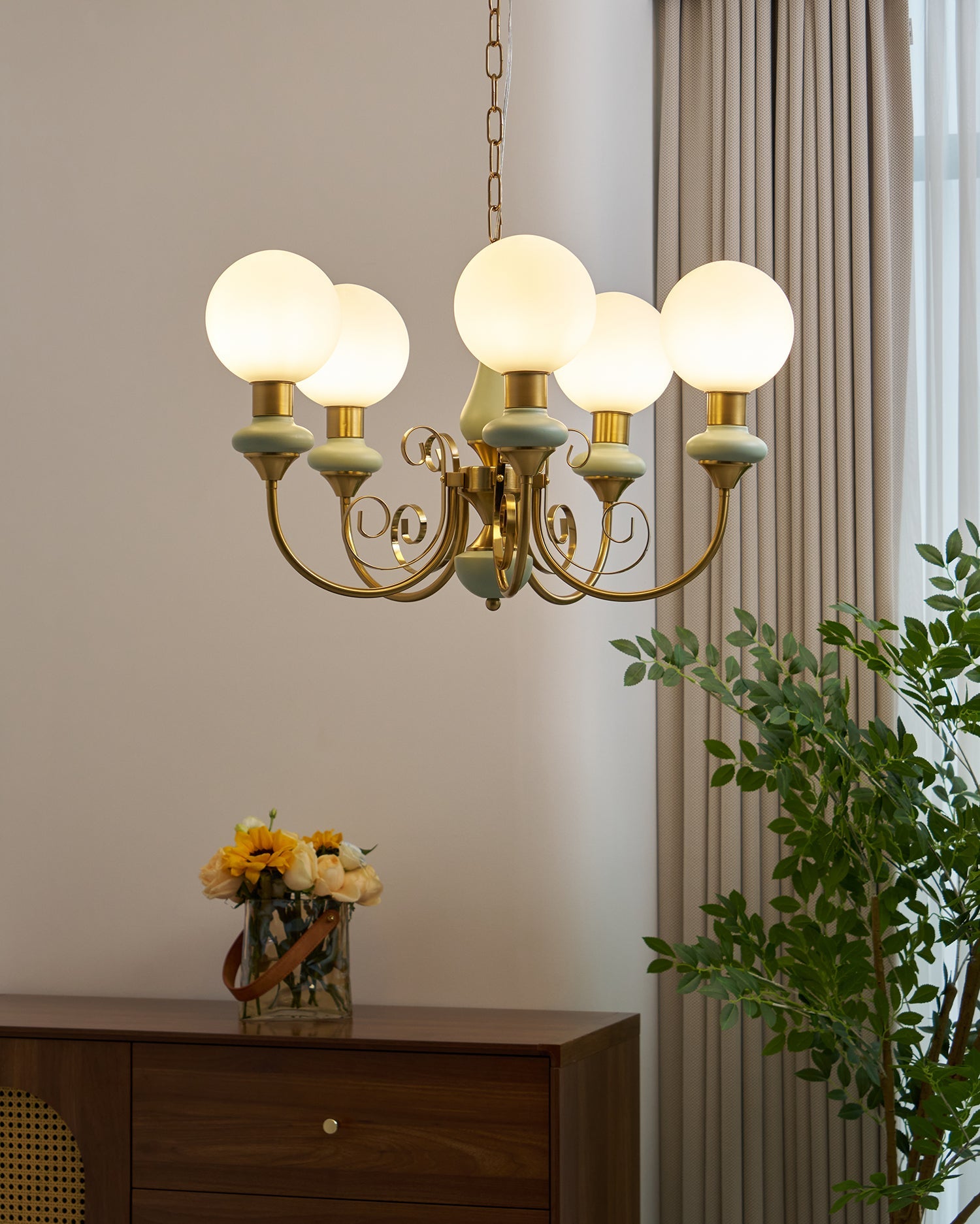 Bubble Milk Glass Chandelier – Stylish Lighting Fixture