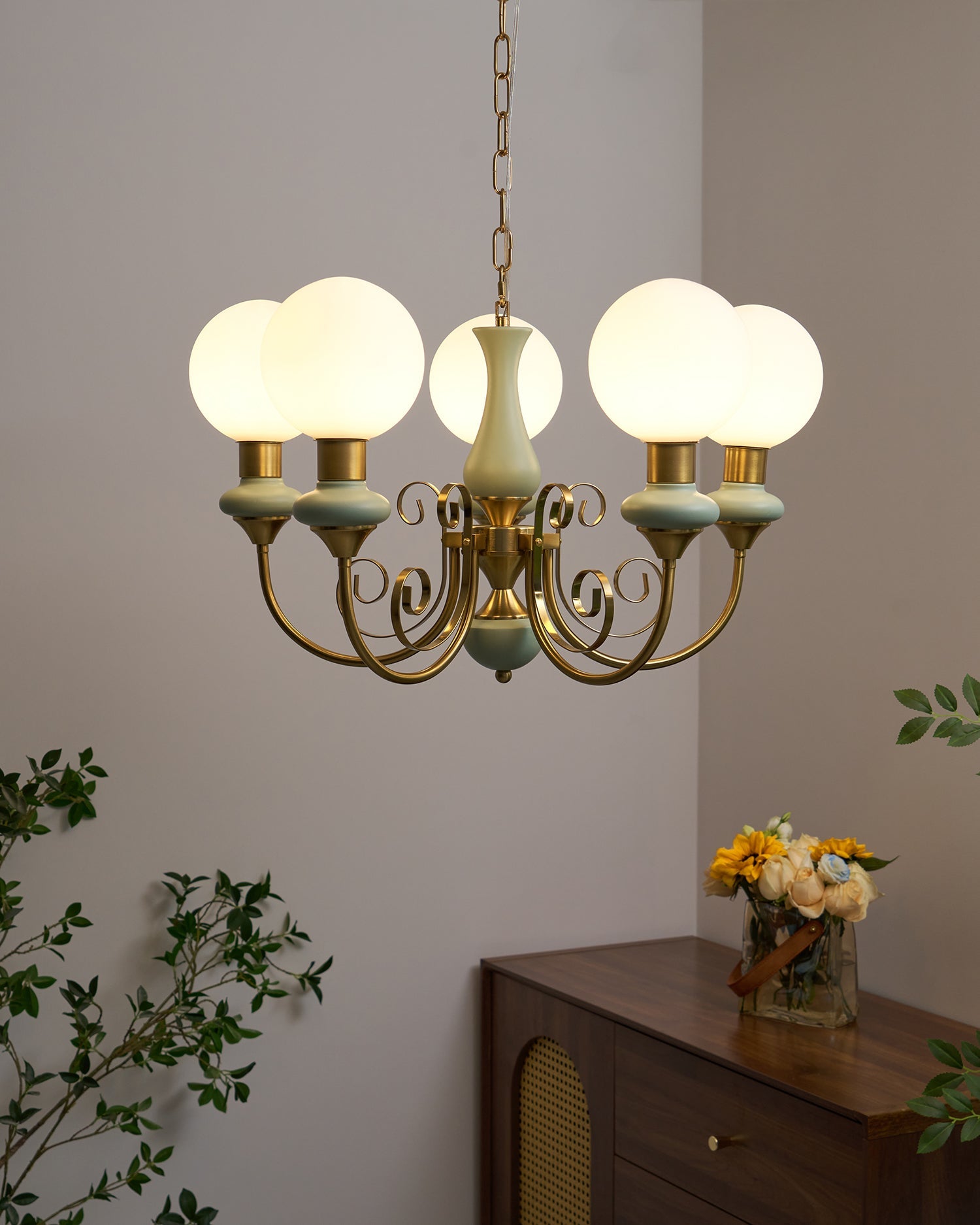 Bubble Milk Glass Chandelier – Stylish Lighting Fixture