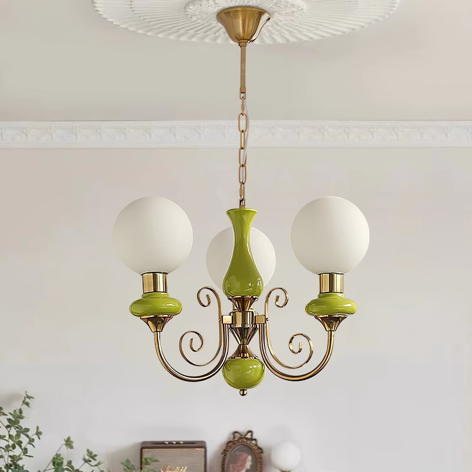 Bubble Milk Glass Chandelier – Stylish Lighting Fixture