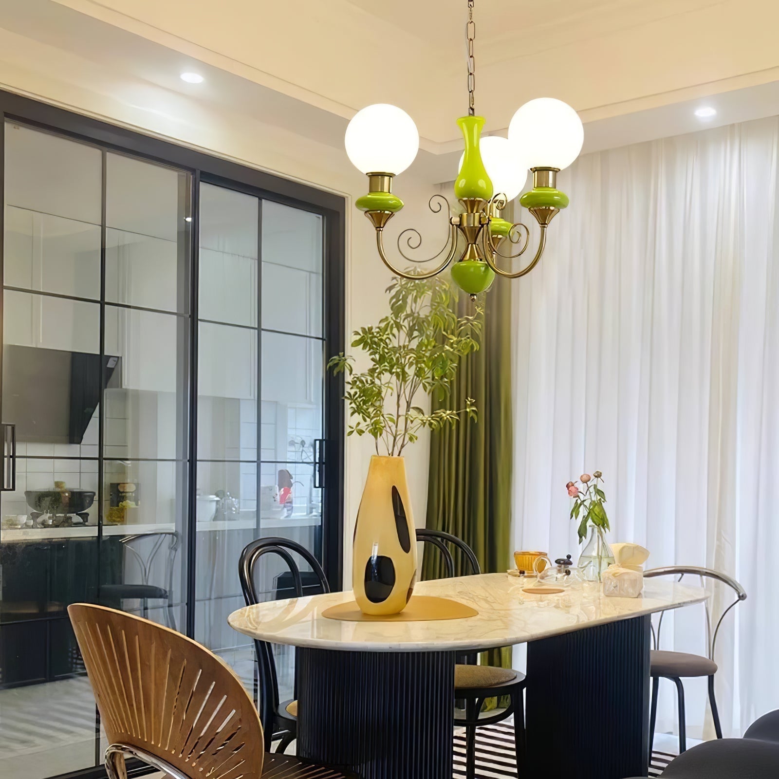 Bubble Milk Glass Chandelier – Stylish Lighting Fixture