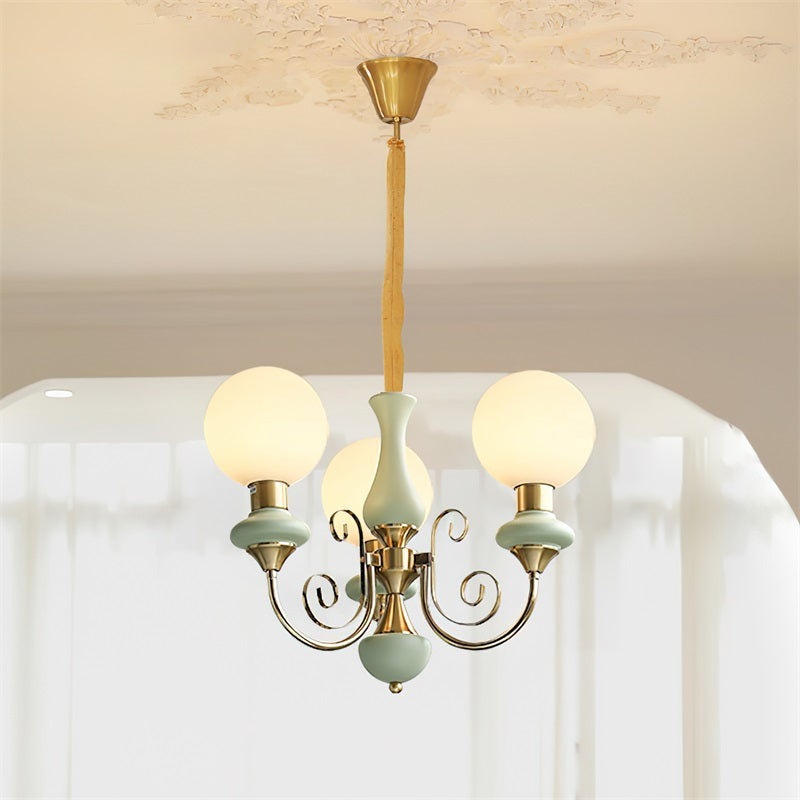 Bubble Milk Glass Chandelier – Stylish Lighting Fixture