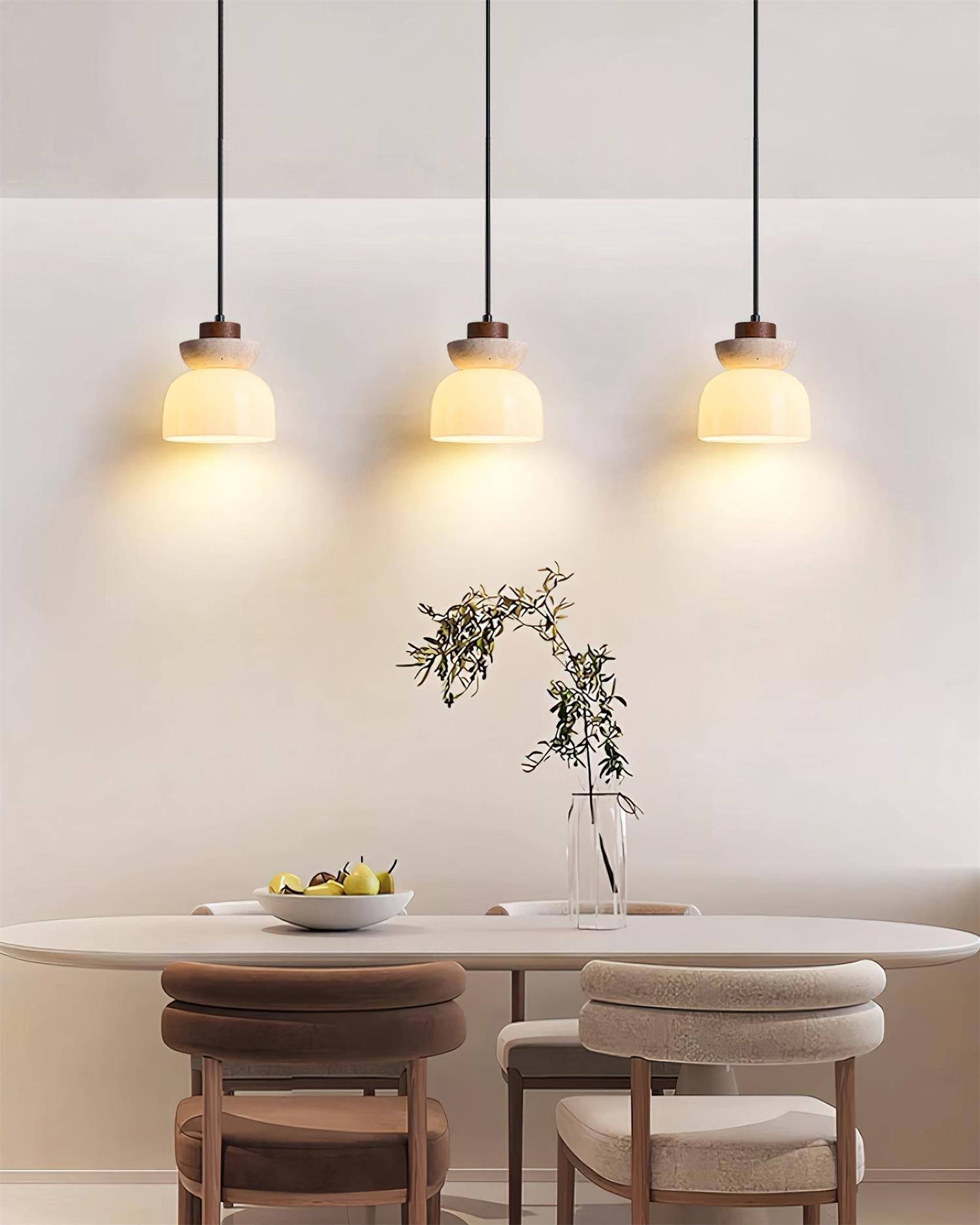 Dome Glass Pendant Lamp – Stylish Travertine Indoor Lighting